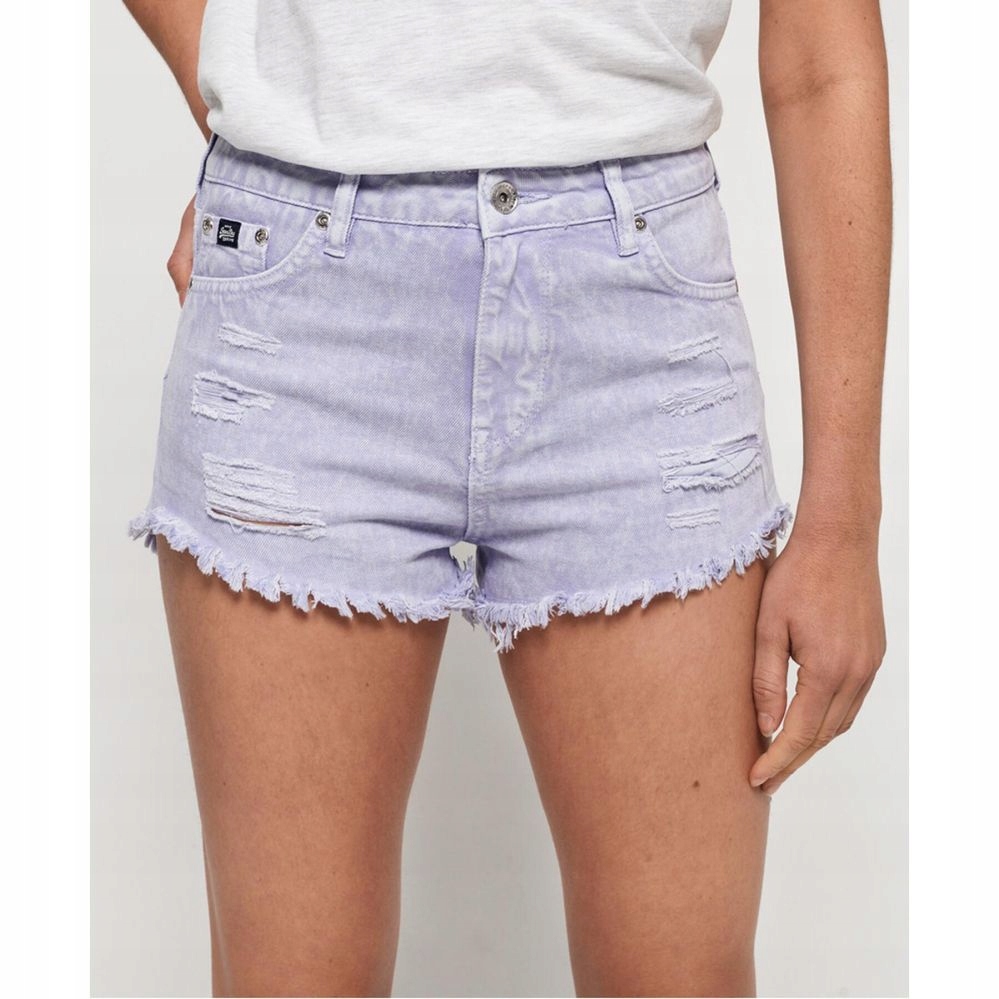 Superdry Džínové Lila Šortky S Dírami (26)