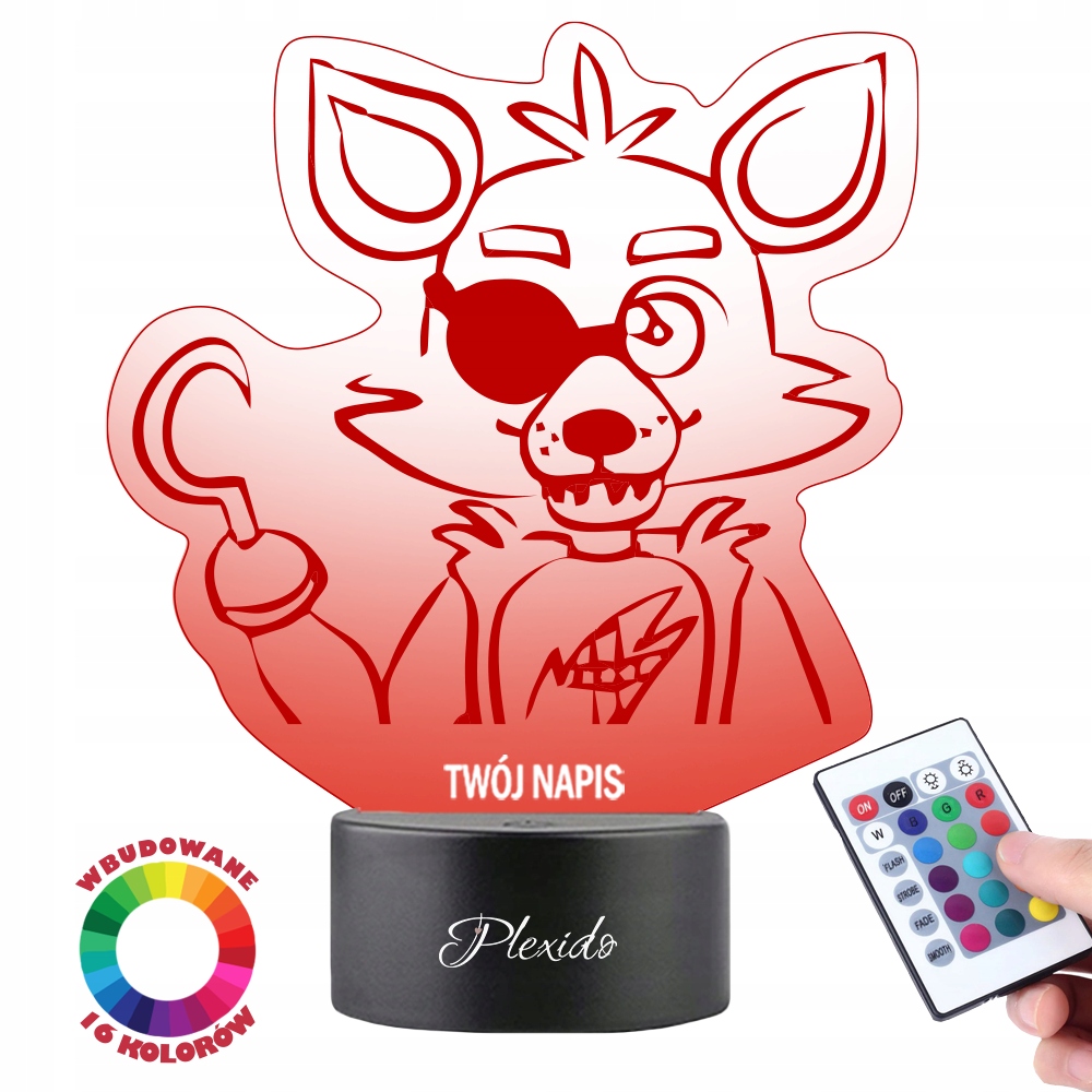 Lampka na Biurko Statuetka Led Gra FNAF Foxy Chibi