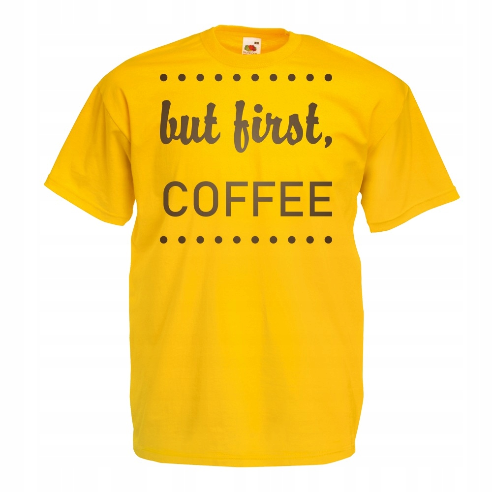 

Koszulka but first coffee kawa XXL żółta