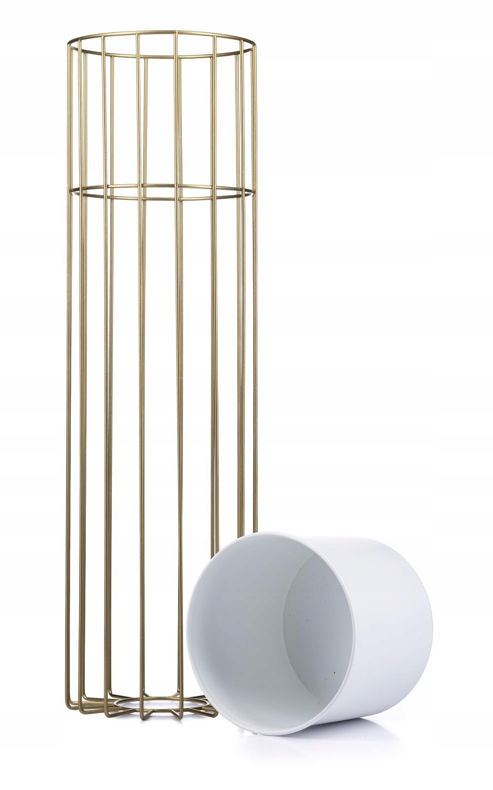 

Metalowy kwietnik 70 cm złoto biały Loft na kwiaty