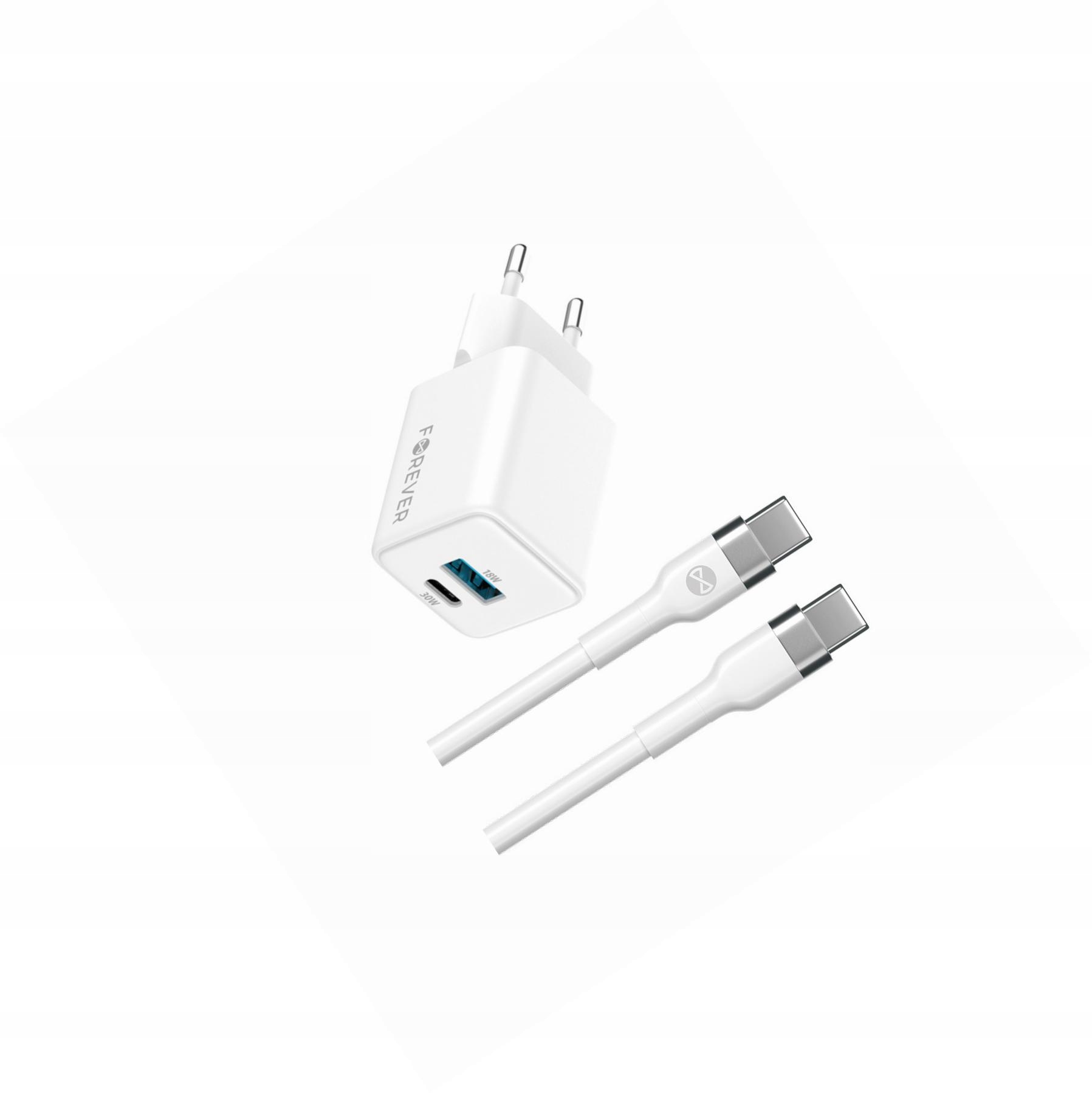 Szybka ładowarka GaN 30W 2 wejścia Usb i Usb-c z kablem do Realme 7i
