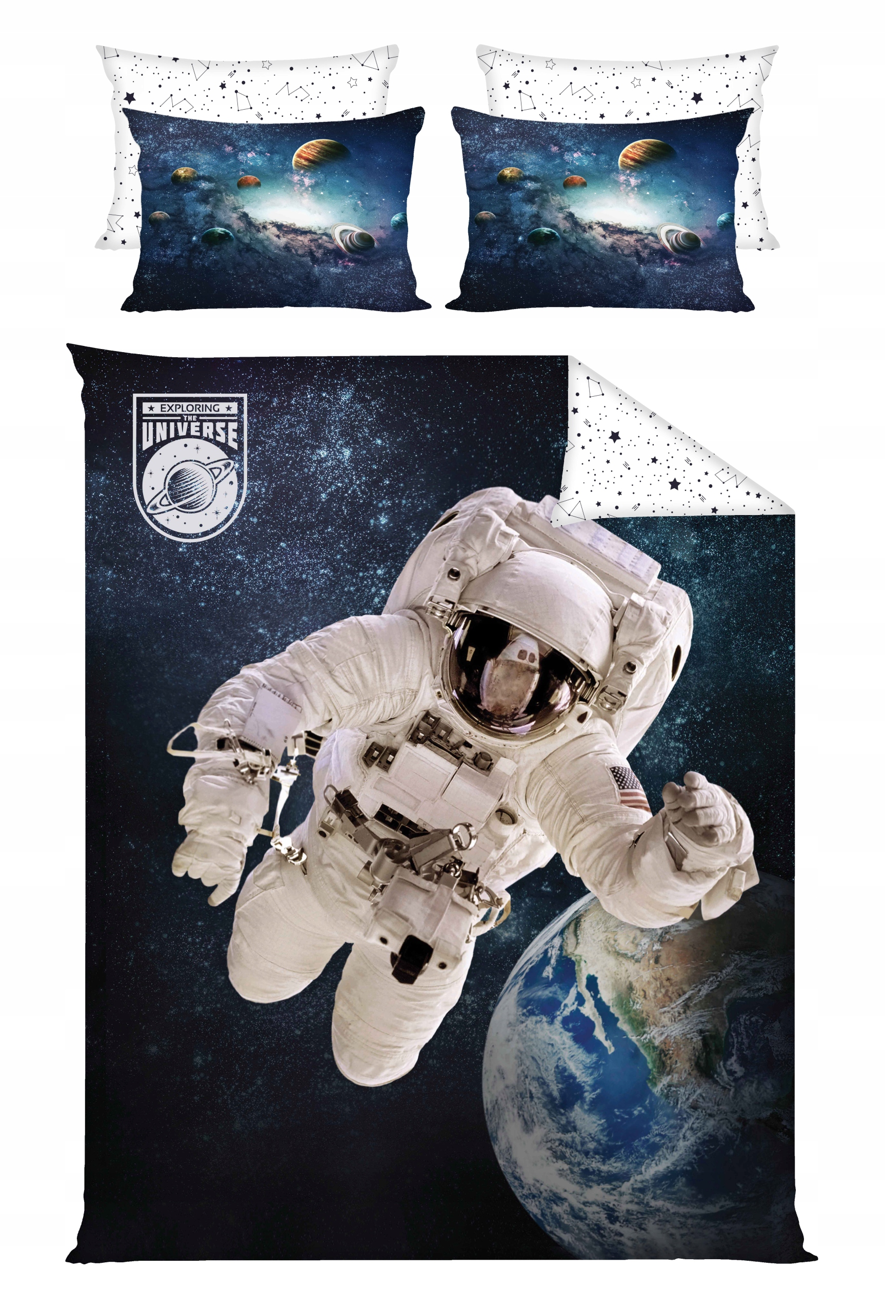 Povlečení z bavlny 160x200 – polský kosmonaut ve vesmíru, vesmír – chlapec