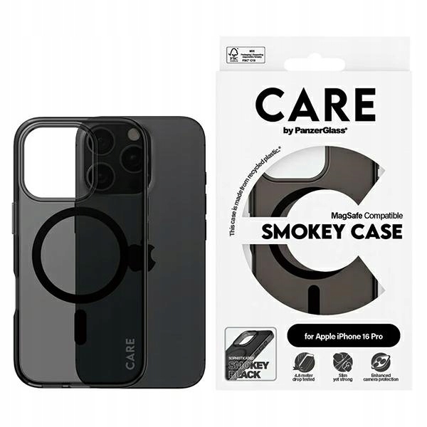 Etui Care by PanzerGlass Flagship Case iPhone 16 Pro 6.3" dymny/smokey Ma