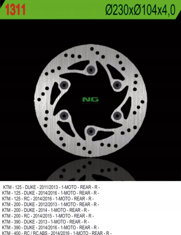 Brzdový Kotúč Zadný Ktm Duke 125/200/390 11-20, Rc 200/390 14-20 230X140X4