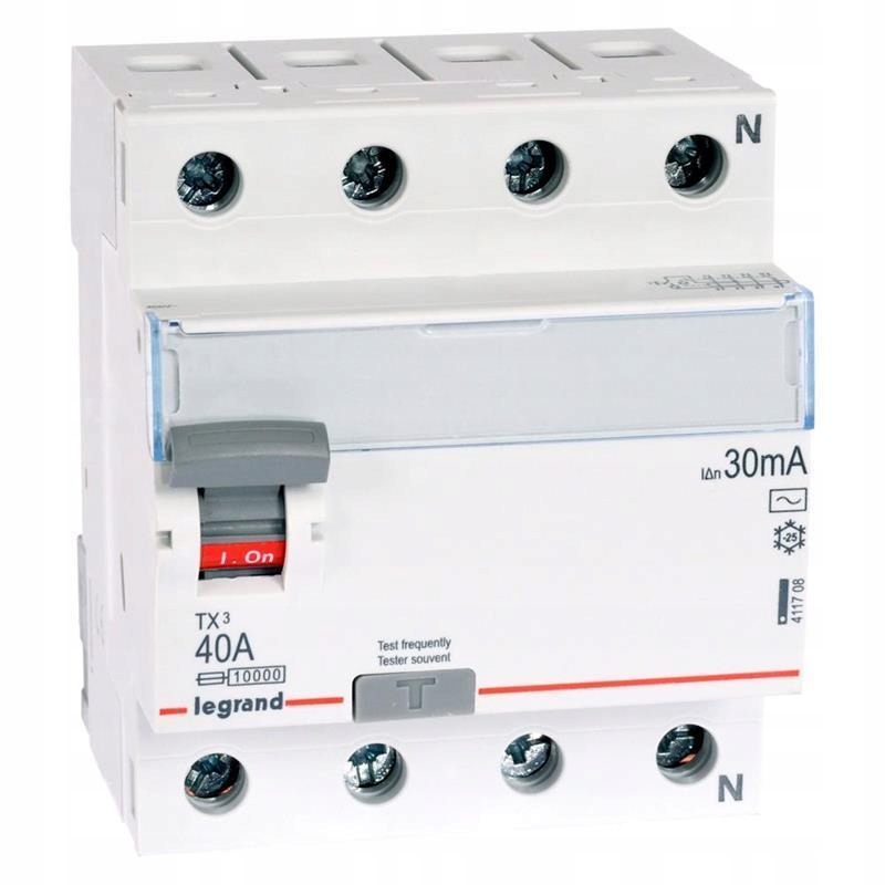 Proudový chránič P304 TX3 40A 30mA Ac 4P Legrand