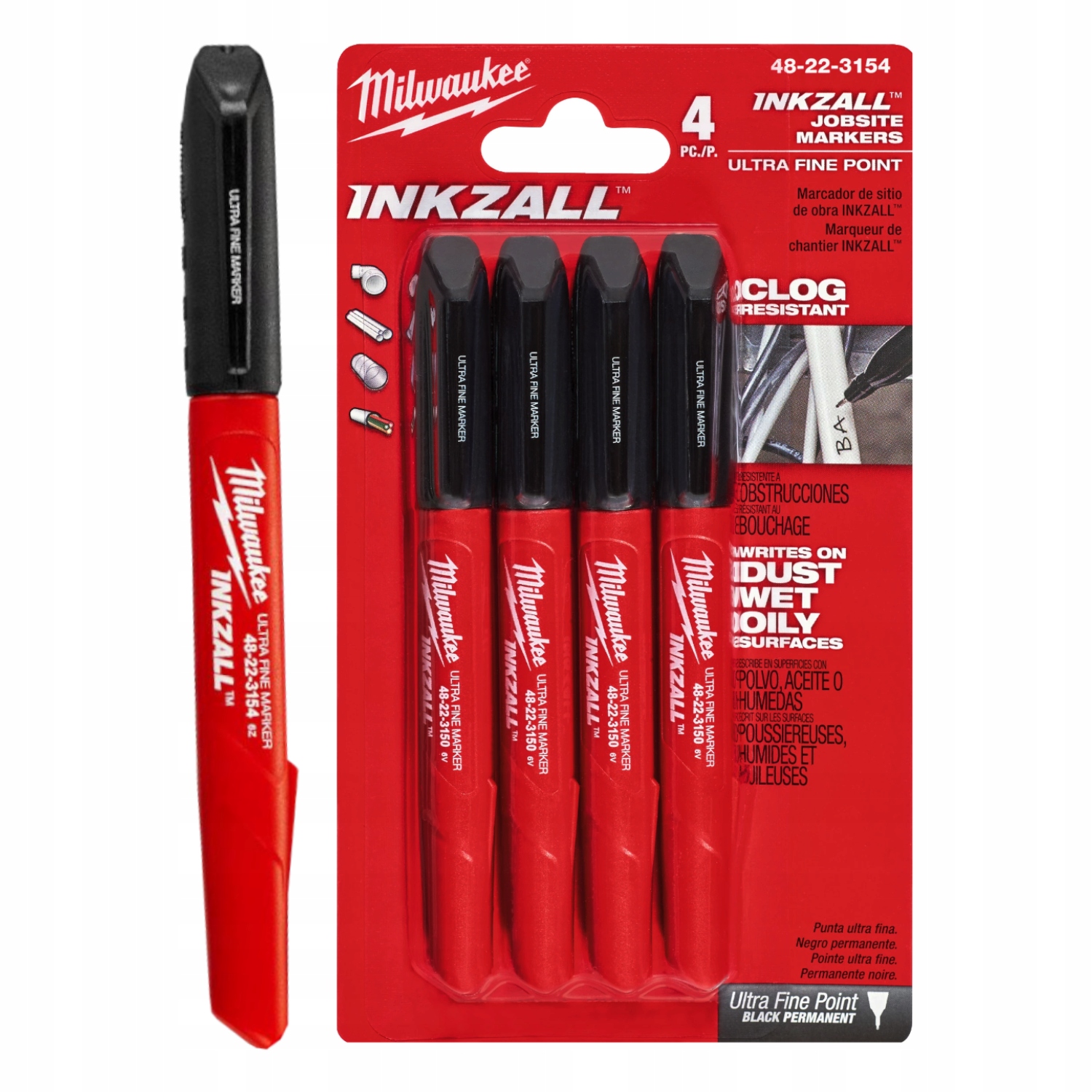 

Milwaukee Marker flamaster cieńki czarny 4 szt.