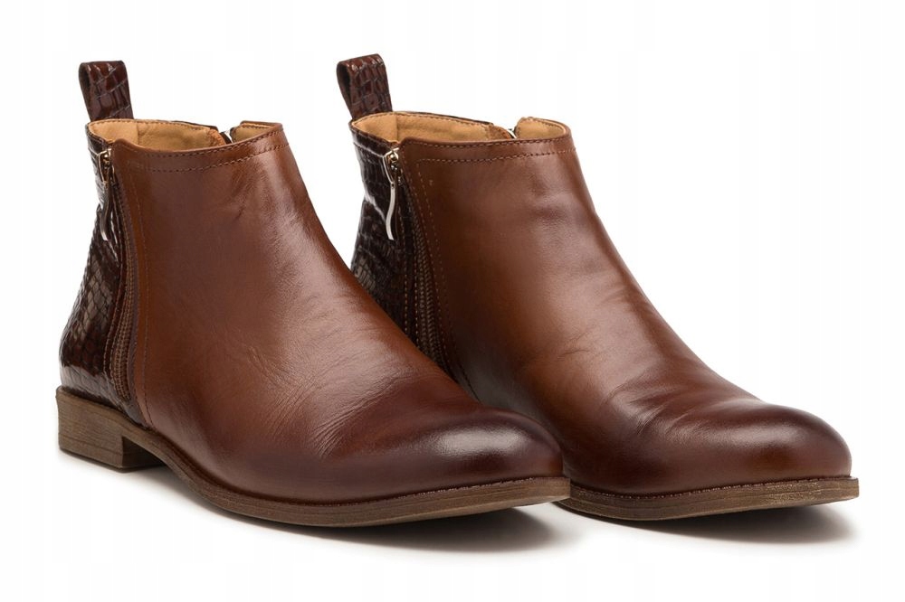 Kotníkové Boty Nízké Ploché Zámky Kožený Had Butdam 38