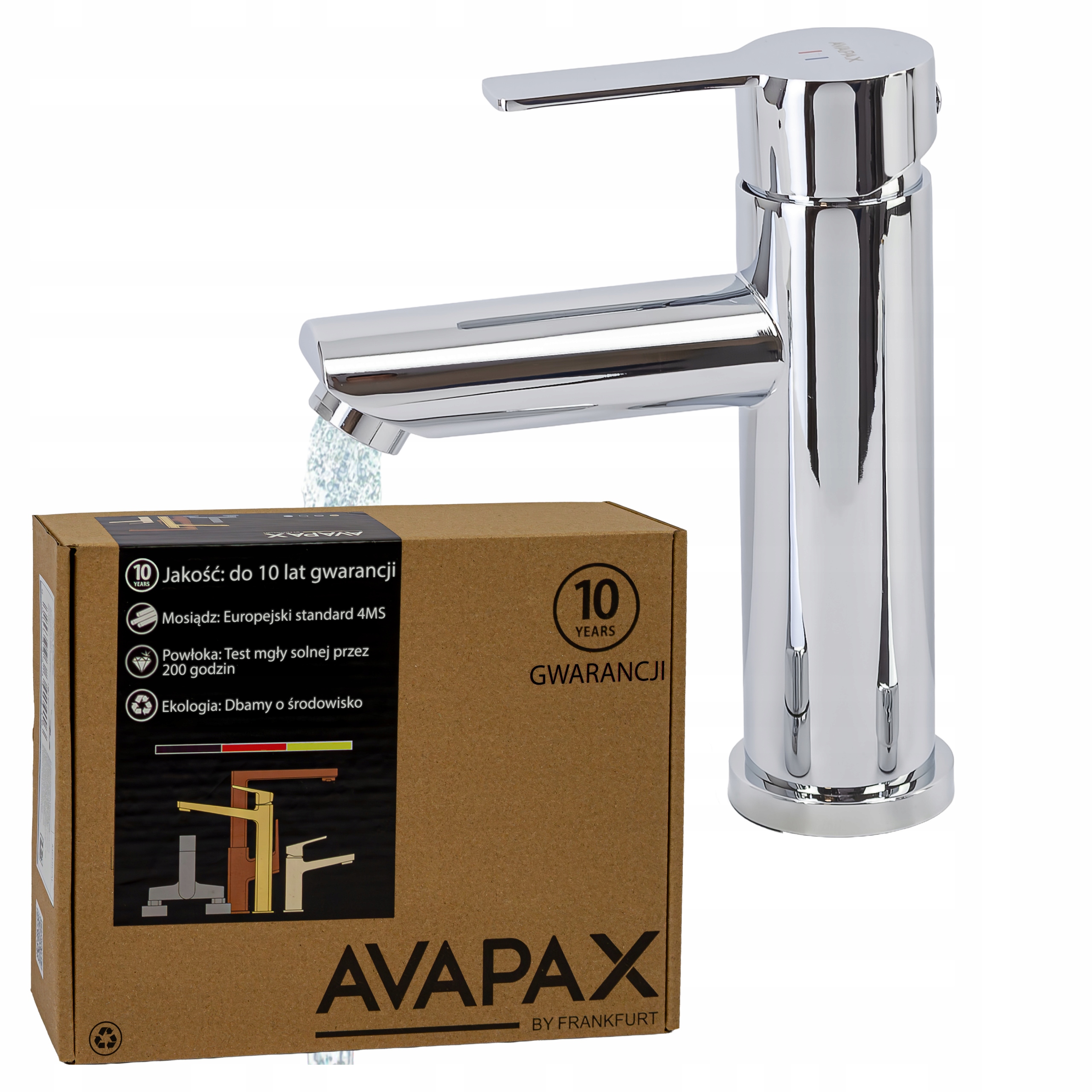 Stojanková umývadlová batéria Chróm strieborný Kohútik do kúpeľne oceľová Avapax