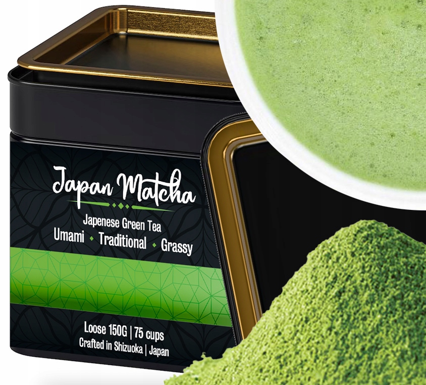 Levně Zelený Čaj Matcha Tradiční japonský Velká plechová Dárek krabička 1 sada