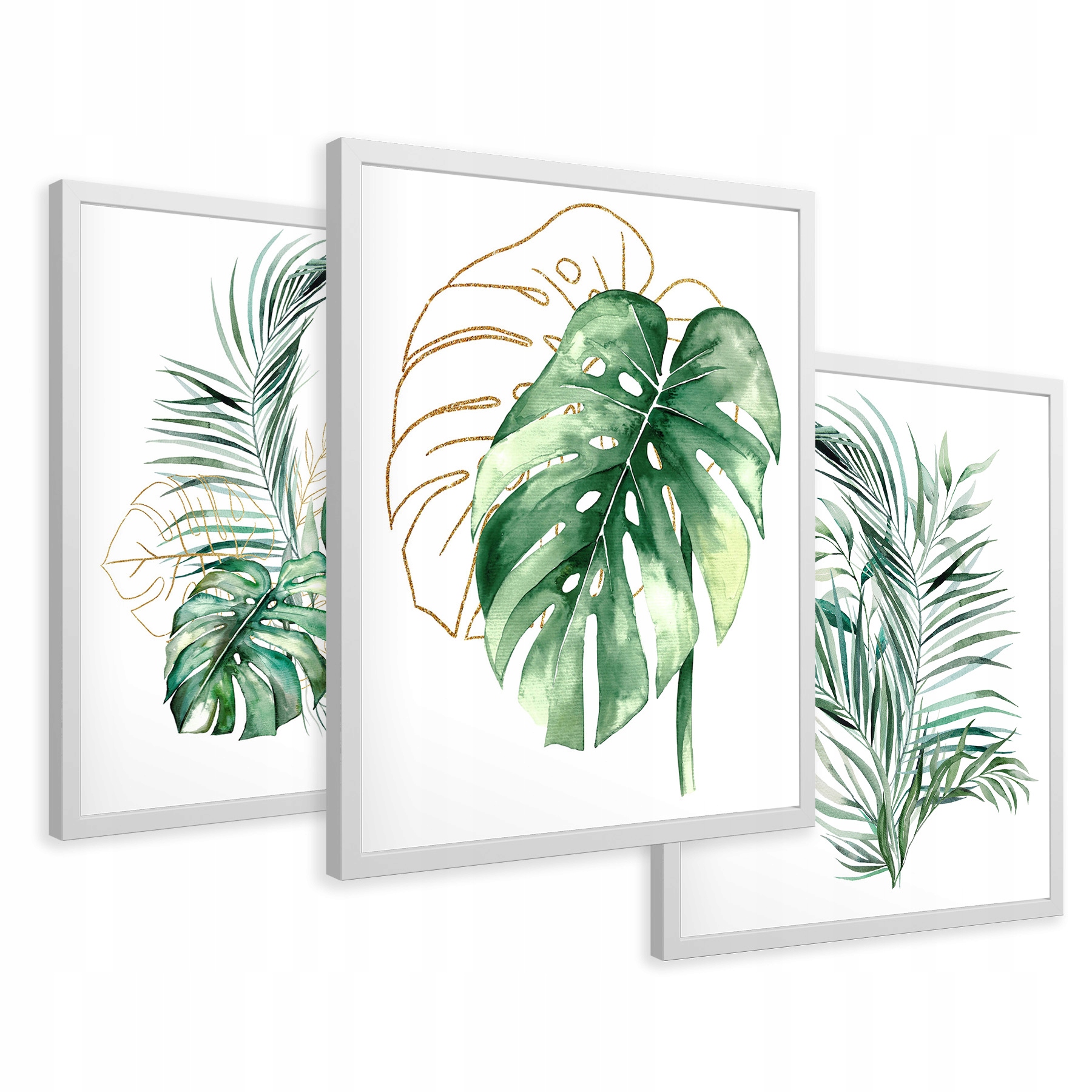 

Obrazy w ramie liście monstera palma złote 43x99