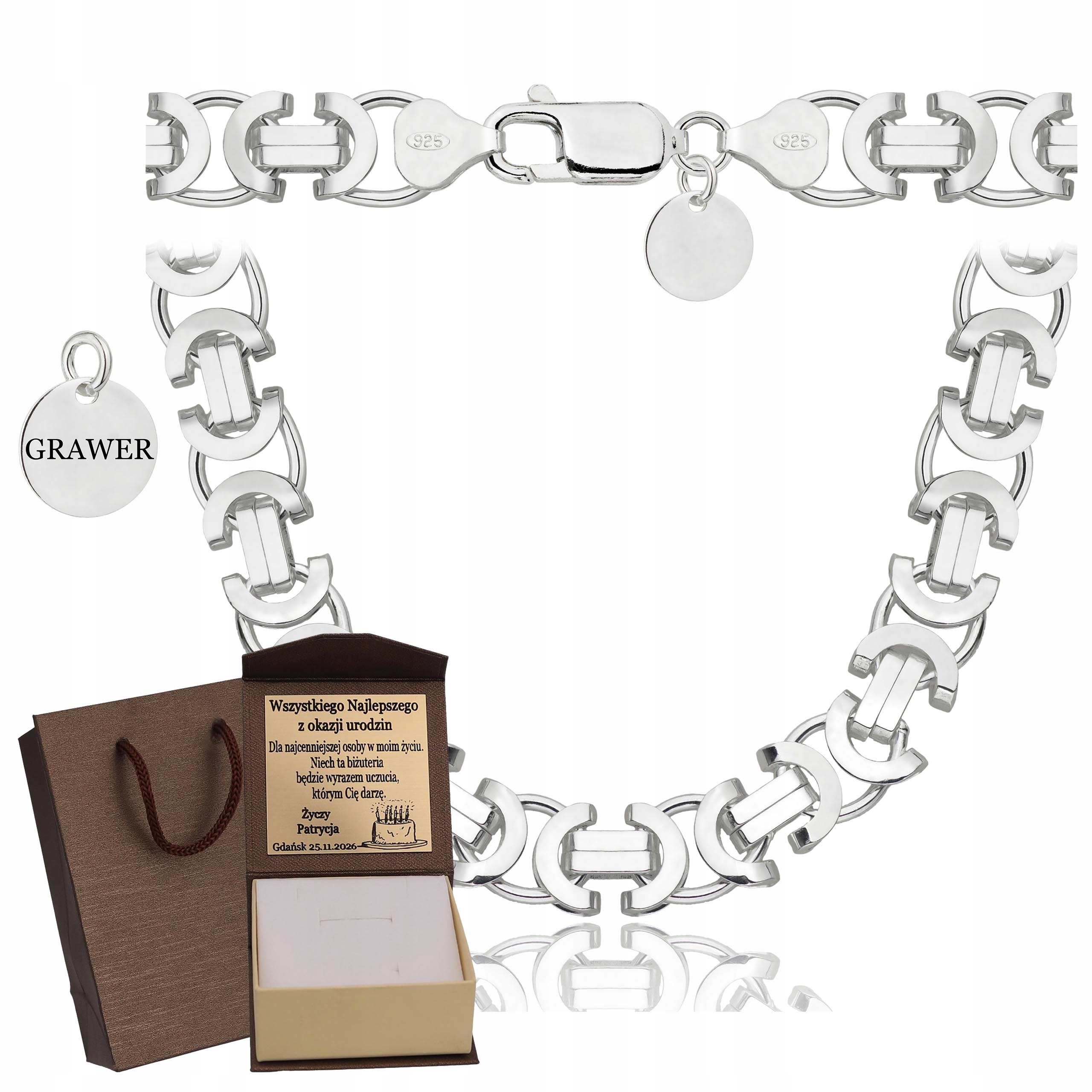 Etruský Pánský Stříbrný Řetízek Z Celého Stříbra Ryzost 925 585, Masivní Gravírování Bonus