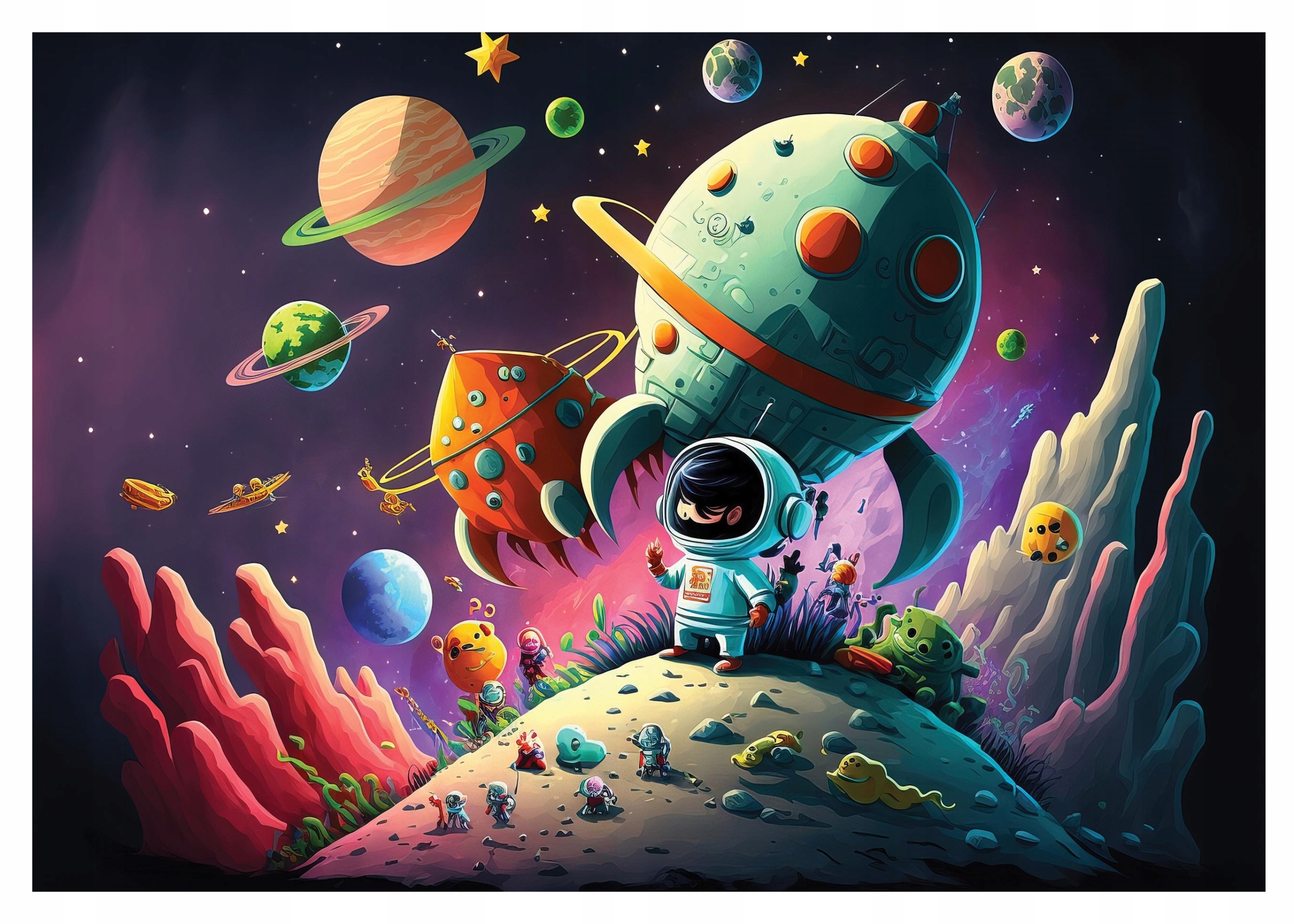 Fototapeta Raketa Vesmír 3D pro děti 312x219