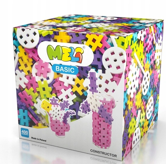 Mini Wafle Klocki Meli Basic Constructor 400 Pink 50065
