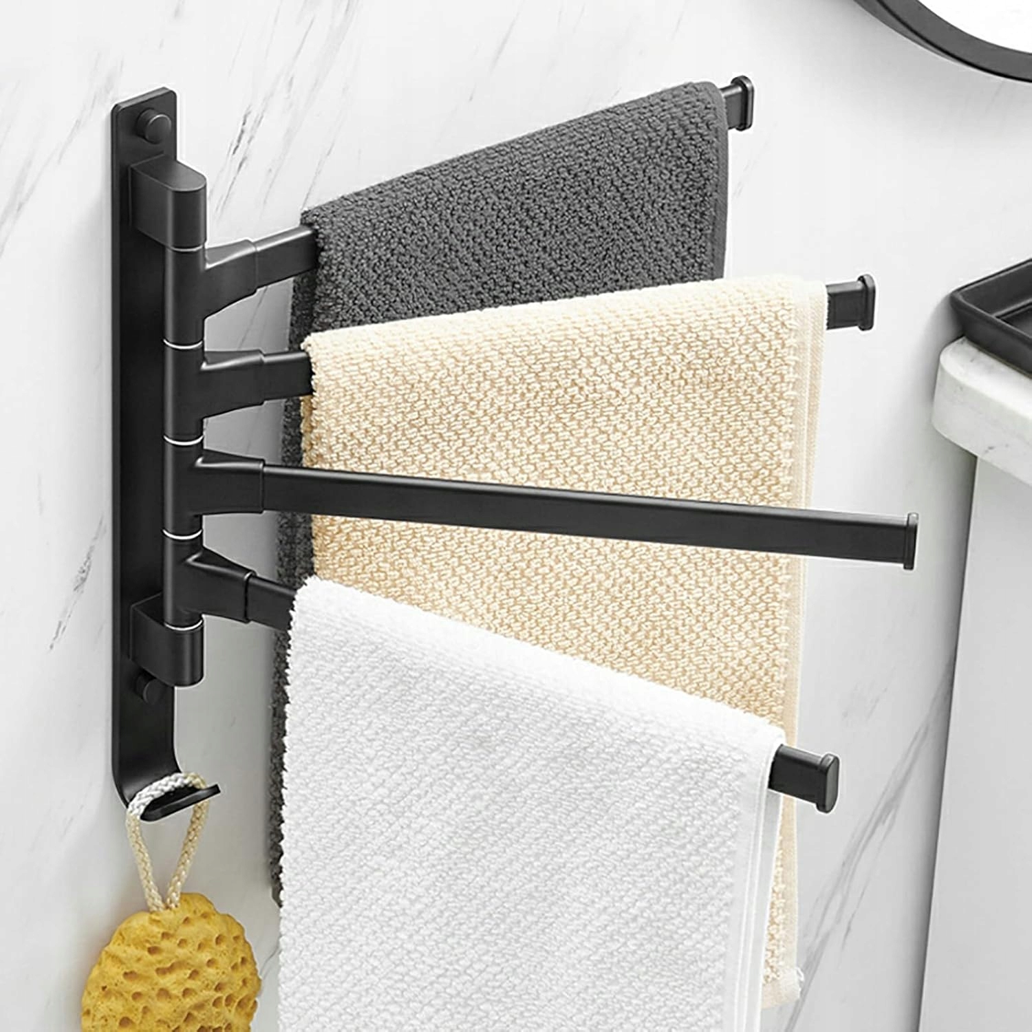 4 RAMION WIESZAK NA RĘCZNIKI ŁAZIENKOWY ŚCIENNY LOFTOWY OBROTOWY Szerokość 315 mm