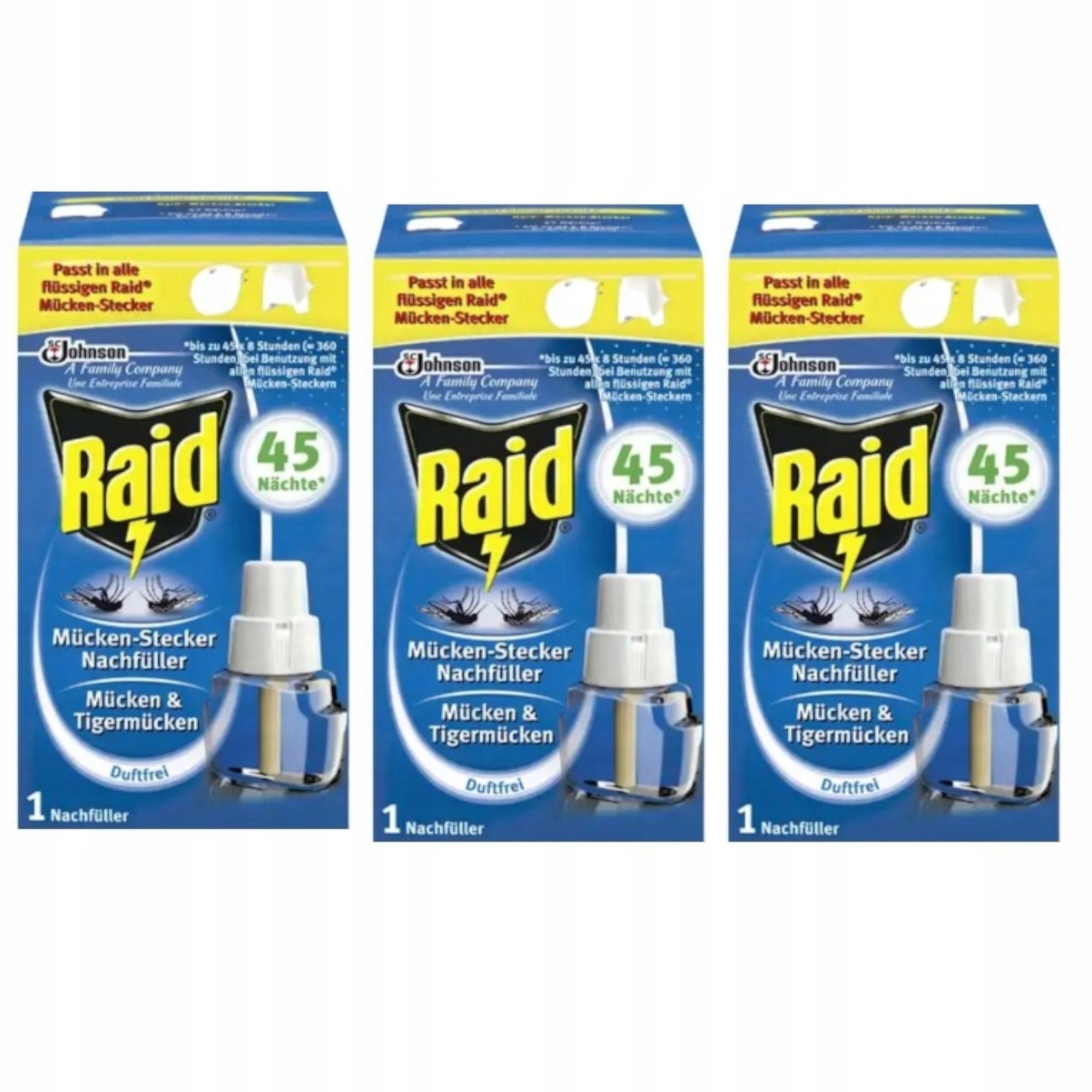 RAID PRZECIW KOMAROM ZAPAS PŁYN 45 NOCY X3