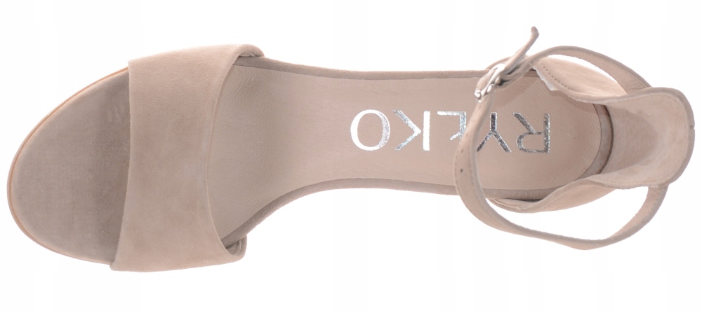 RYŁKO BEŻOWE DAMSKIE SANDAŁY NA OBCASIE SKÓRZANE 38 Płeć kobieta