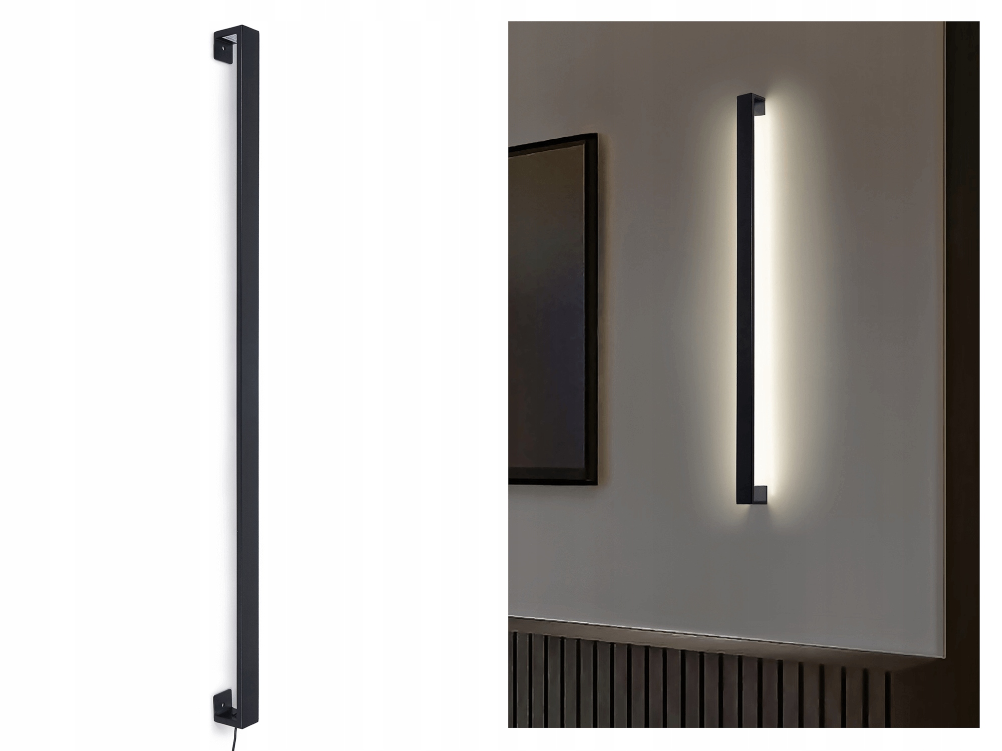 Led Nástěnná Lampa Kea 9W 100 CM Černá Matná 4000K Dekorativní Lampa