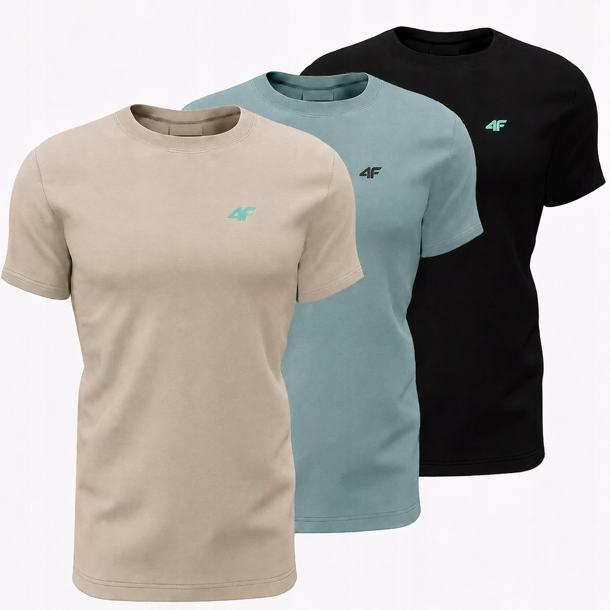 Koszulka Męska T-shirt 4F Zestaw Sportowy Bawełniany 3PAK Regular XL