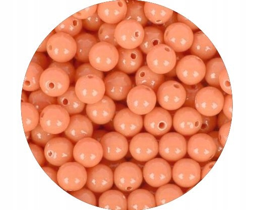 Koraliki Gładkie Klasyczne W Kształcie Kulki 8MM 100SZT Akryl Brzoskwiniowe