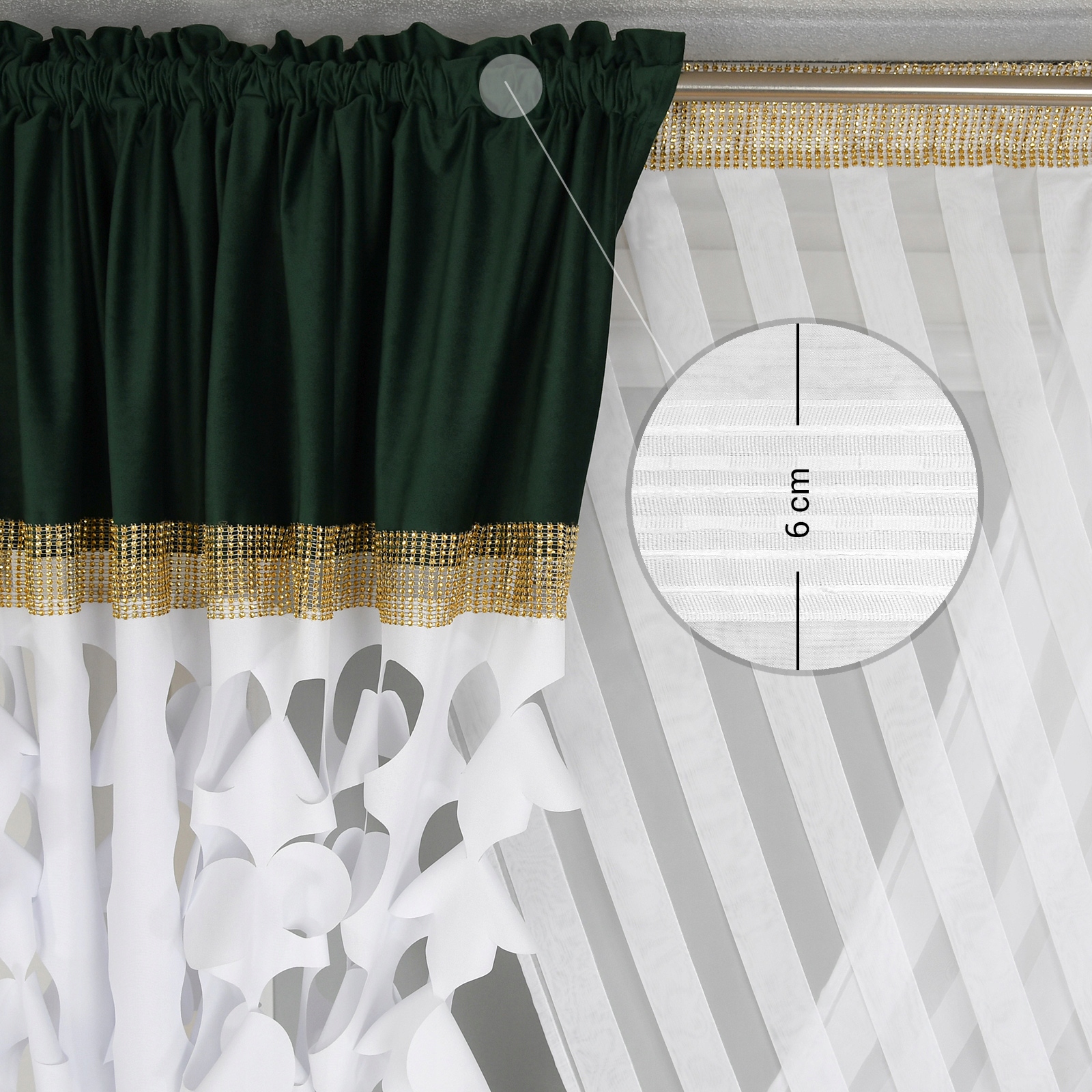 ZASŁONY Z PANELEM EKRANOWYM Z FILCU DEKOR DO OKNA Materiał woal