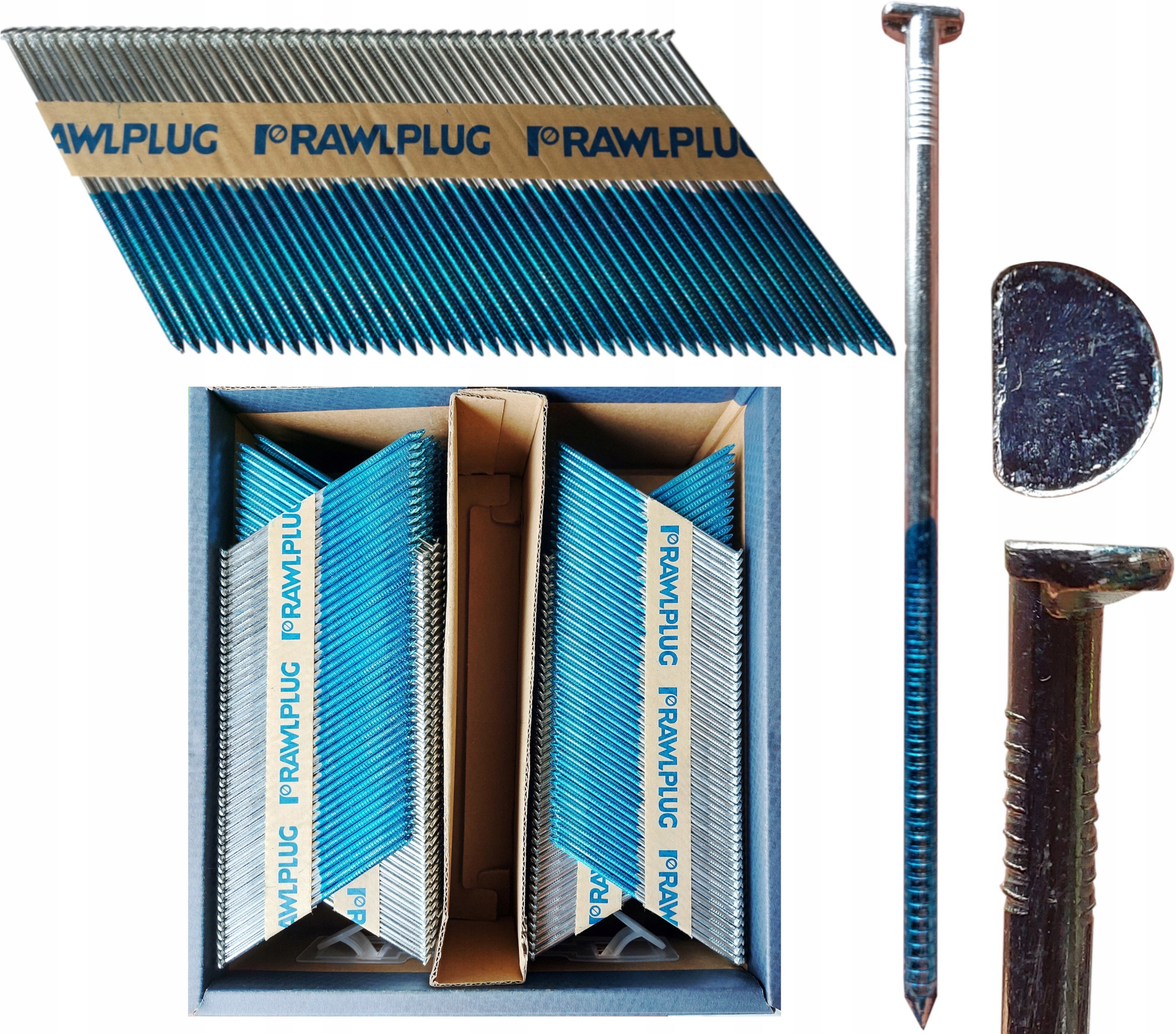 Rawlplug Gwoździe pierścieniowe ocynk 3,1x75 2200 sztuk