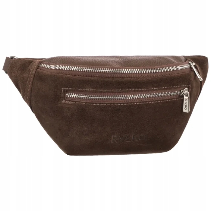 Dámská kožená Ledvinka Ryłko R40469TB _6QD Hnědá Velurová