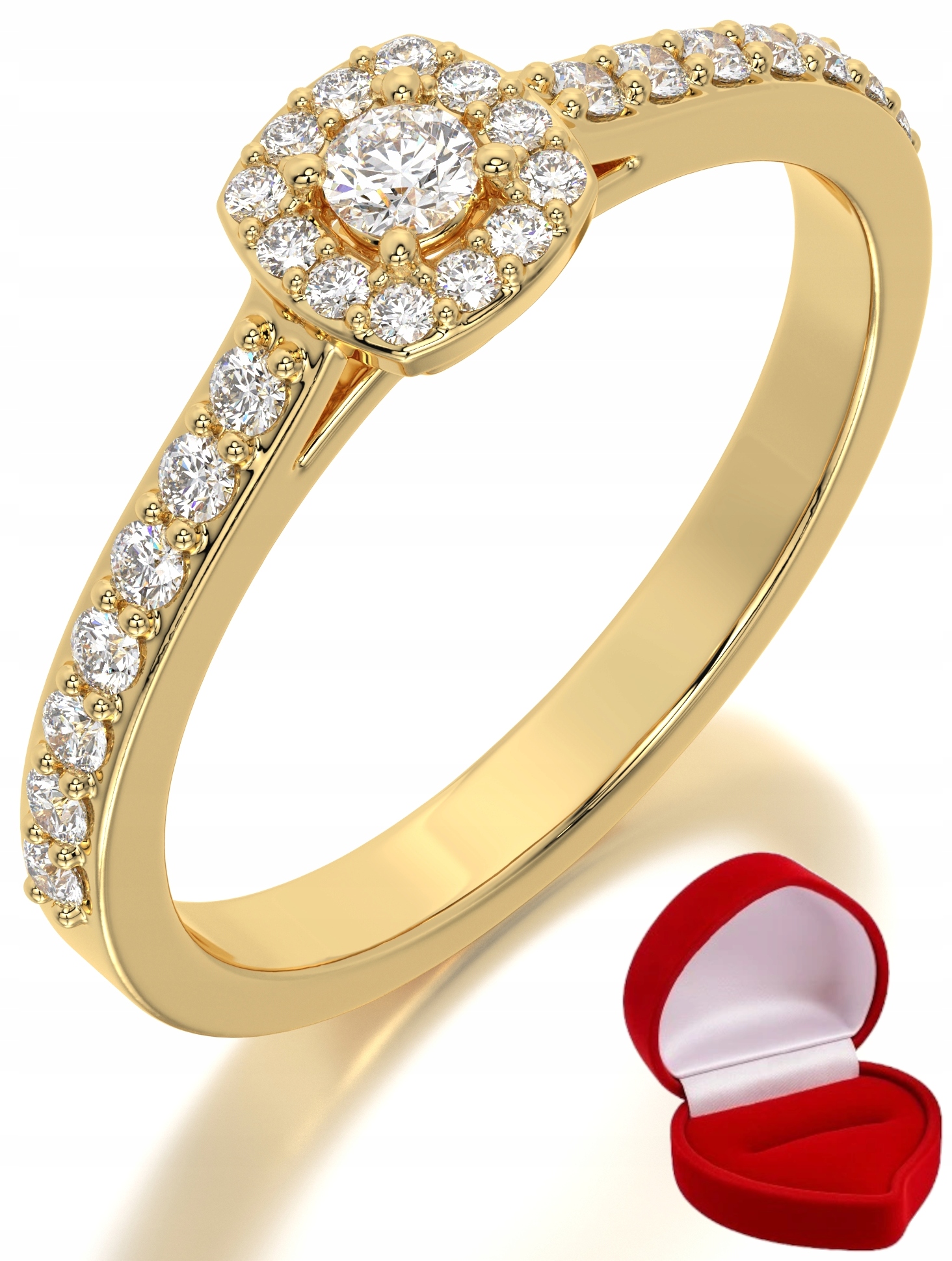 Zlatý Prstýnek 585 14k Diamant Lab Brylant 0,06 ct R9