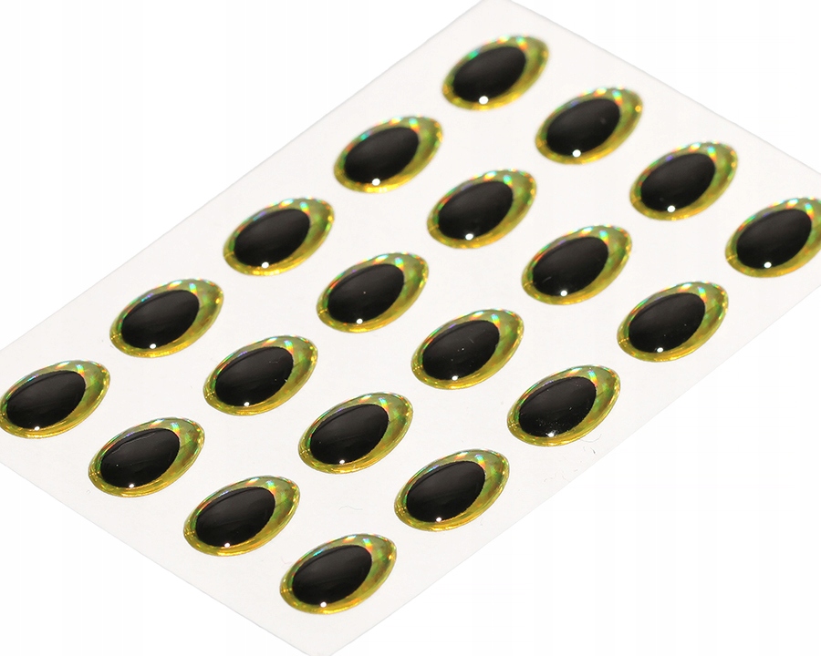 Oczy 3D W Kształcie Kropli Epoxy Eyes Teardrop 7mm SY-225307 Rain Chartreus