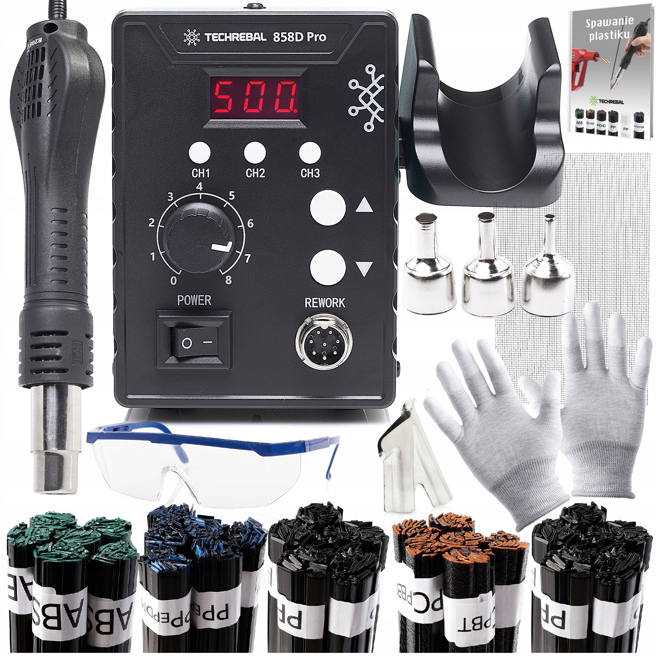 Svářečka Plastů Techrebal 858D, Sada Plastů