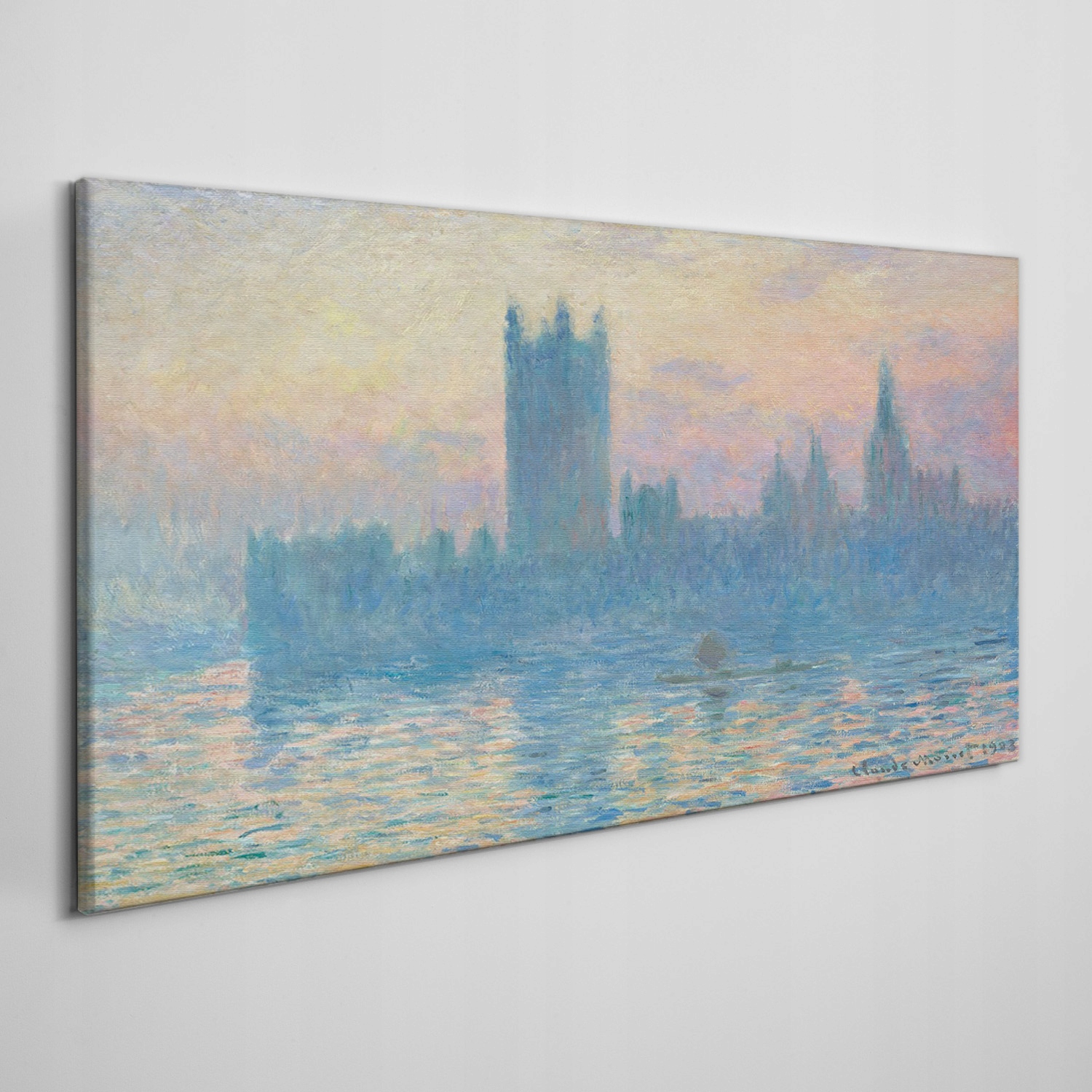 

Obraz na płótnie Domy zachód słońca Monet 120x60