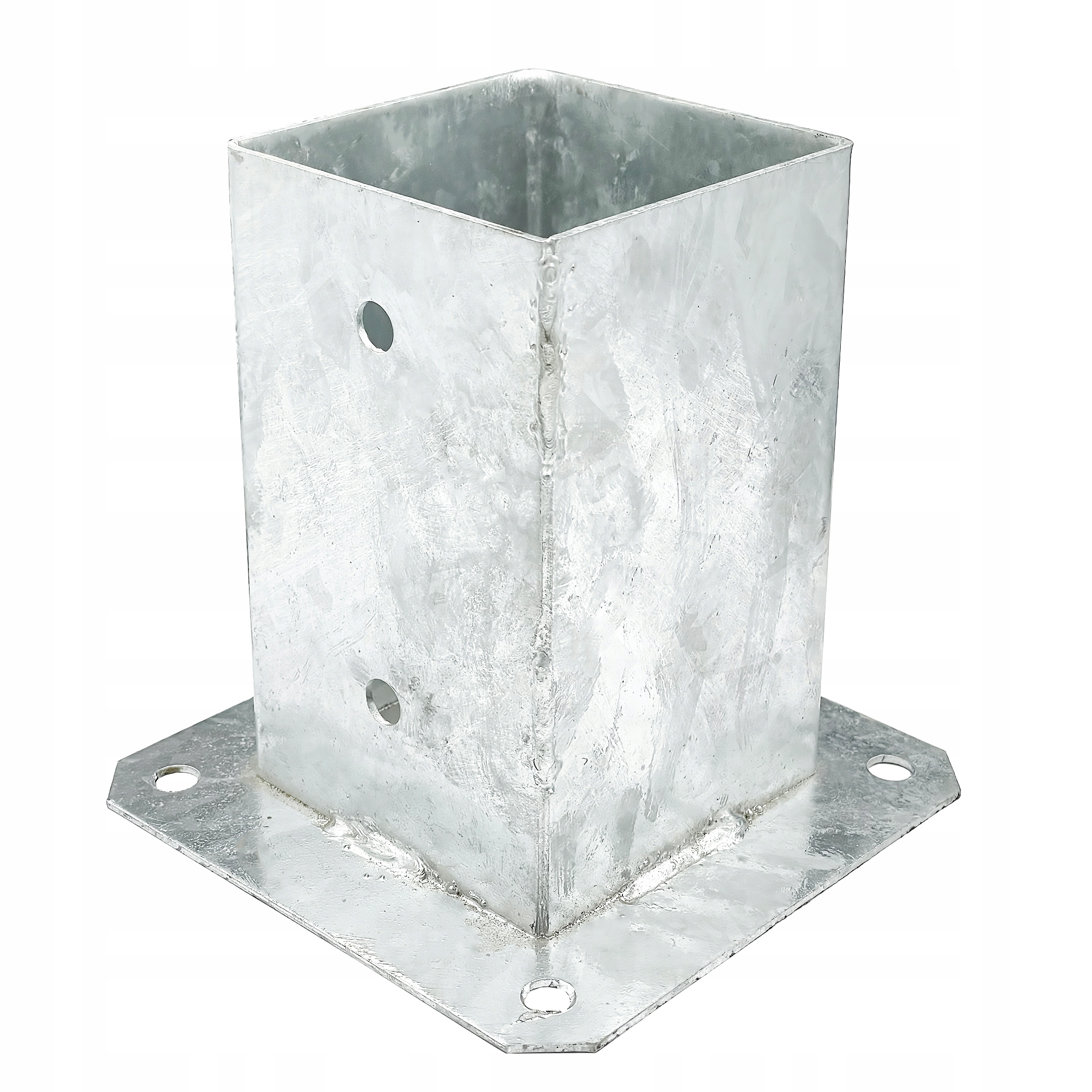4 x Podstavec sloupku s přišroubováním 90 x 90 mm, kotvící kolík s přišroubováním