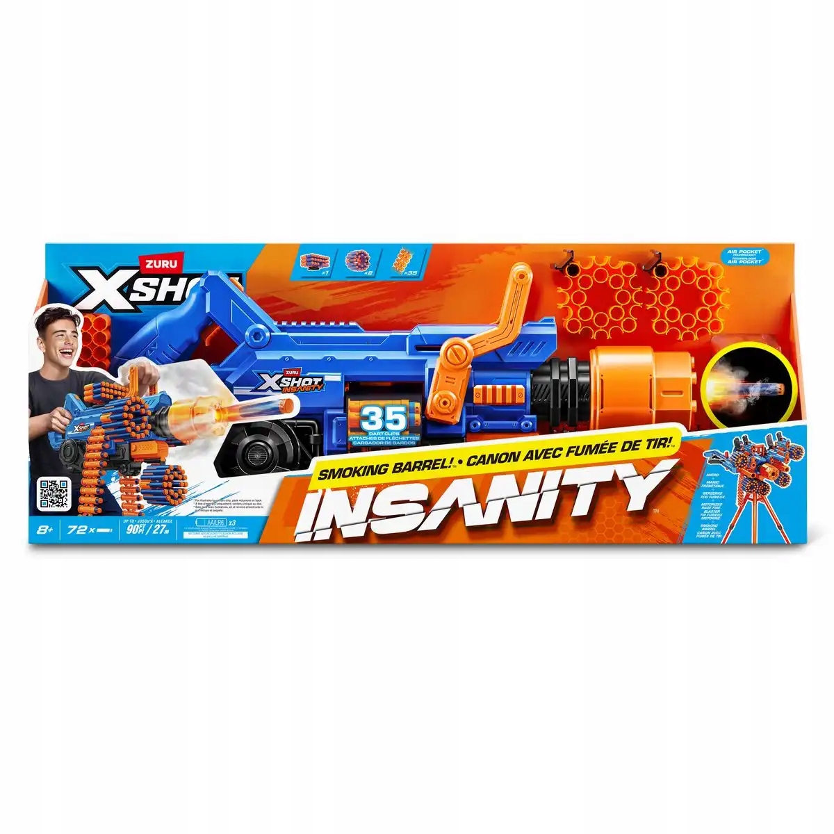 ZURU XSHOT INSANITY SMOKING BARREL Z DYMEM I ŚWIATŁEM