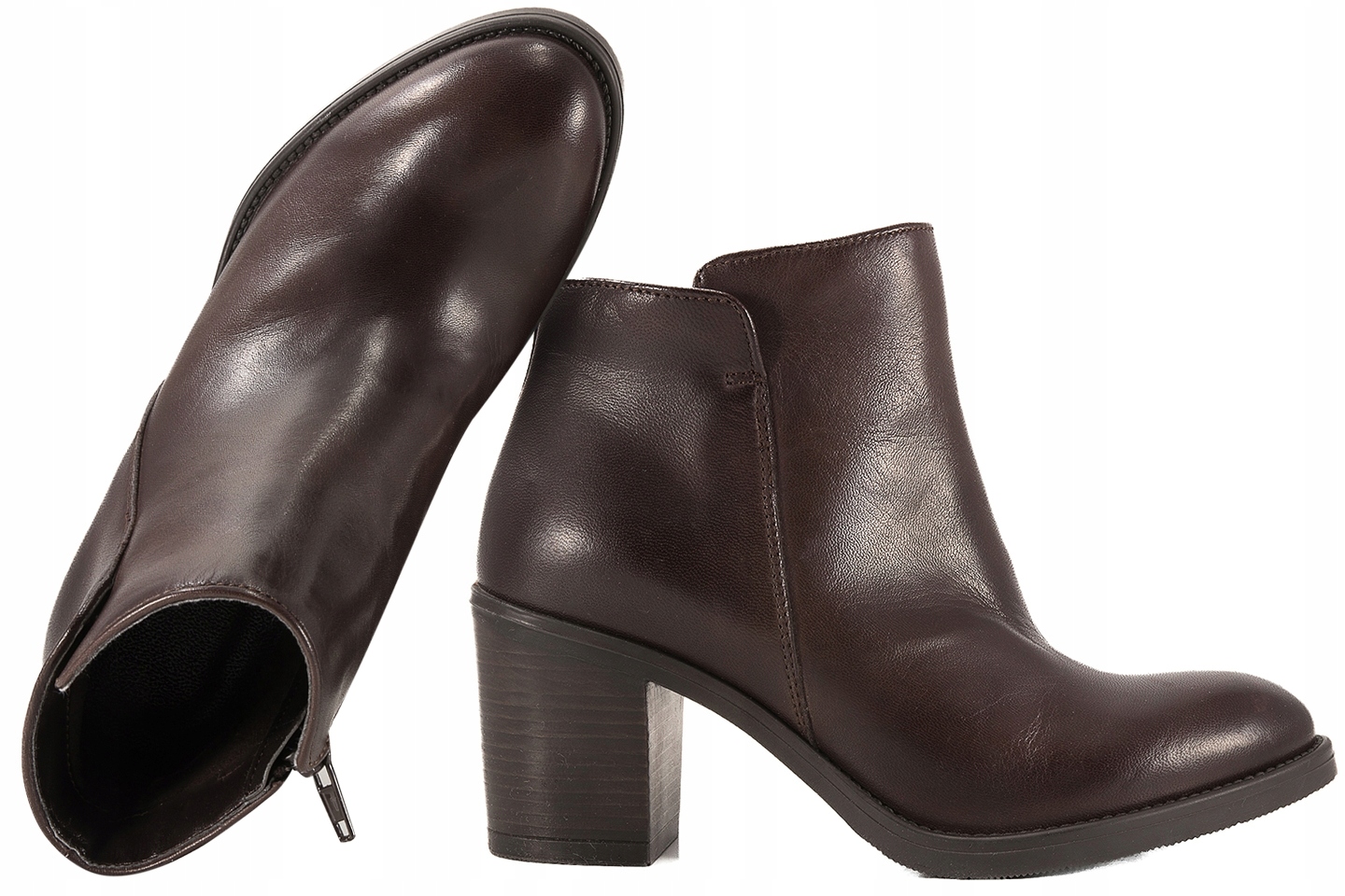 Marko 875015 Kozačky Kožené Dámské Kotníkové Boty Zateplené Na Podpatku 38 Hnědá