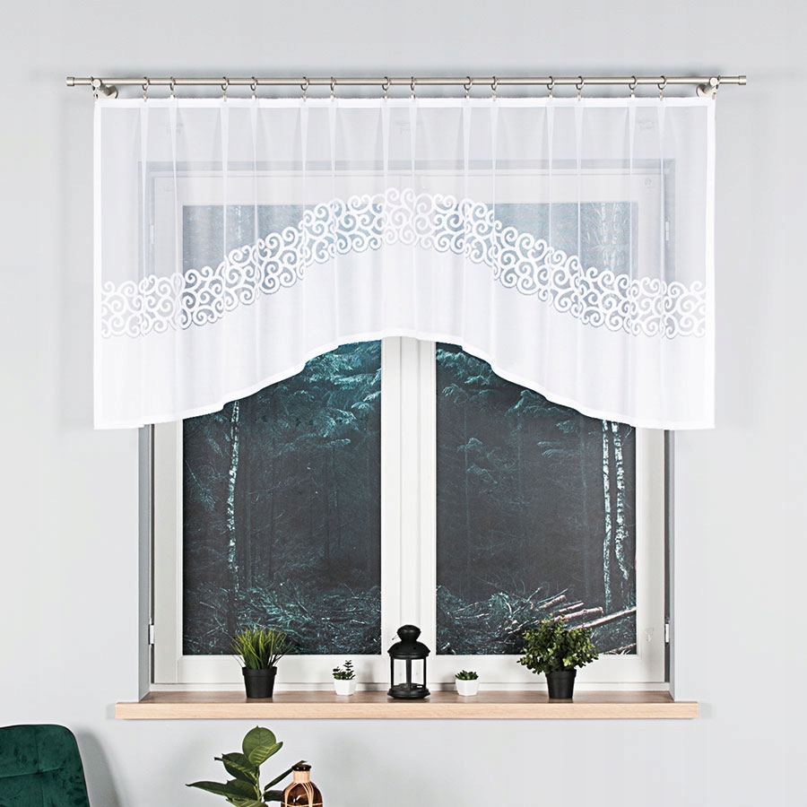 

Gotowa firana żakard biała wys 90x250 cm