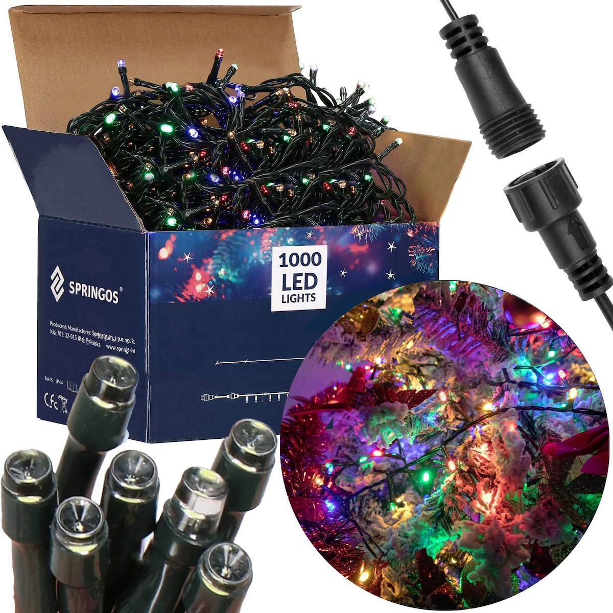 

Lampki Choinkowe Świąteczne 1000LED Światełka 61m