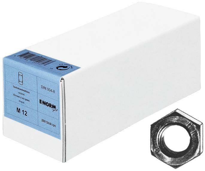 DIN934 8 pozink. galvan. M36, prodejní obal E-NORMpro
