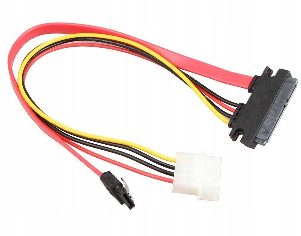 Kabel Combo HDD Sata 22Pin do Sata 7Pin Molex 4P Producent bez marki