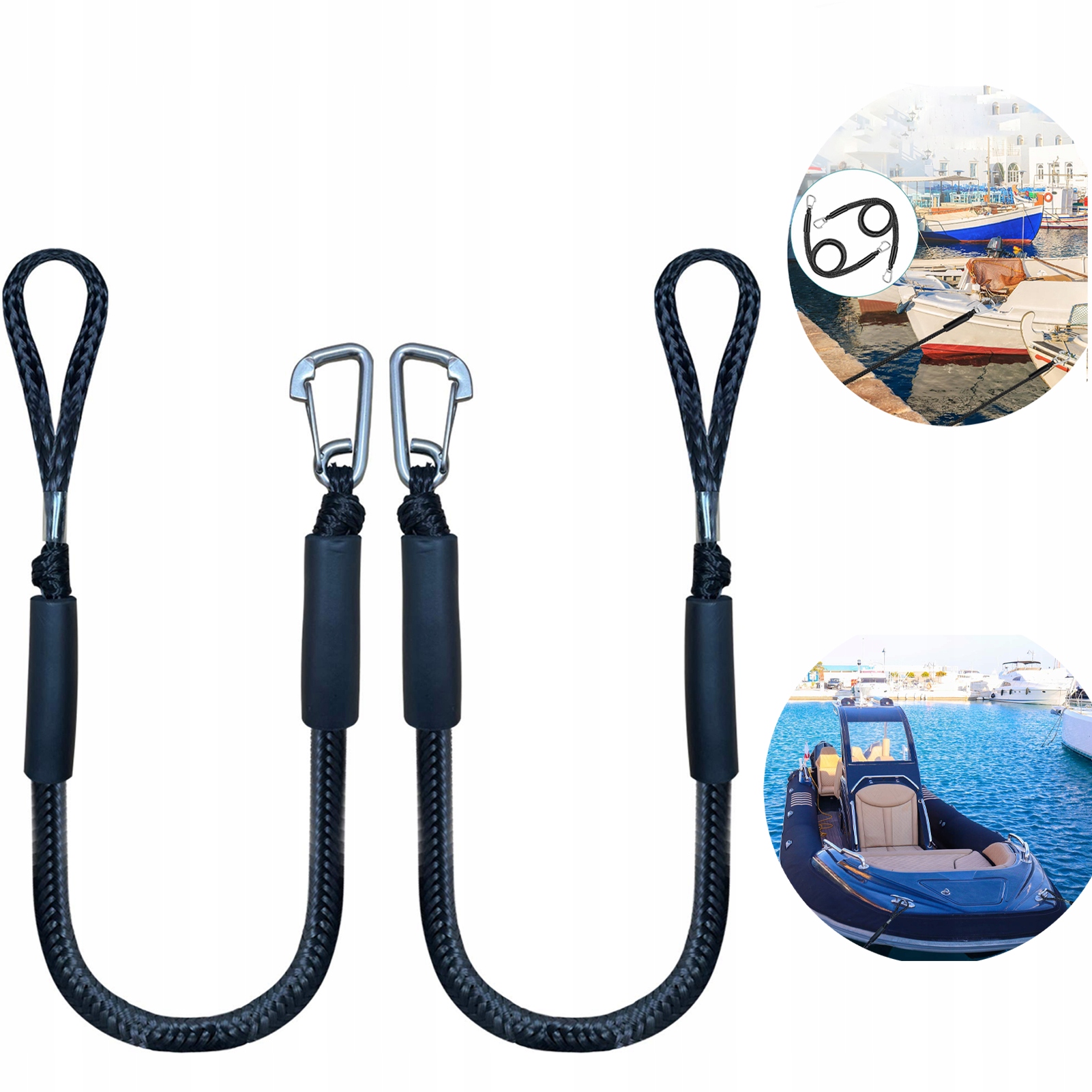 2X Liny Do Dokowania Bungee Łodzi Rozciągliwa Lina
