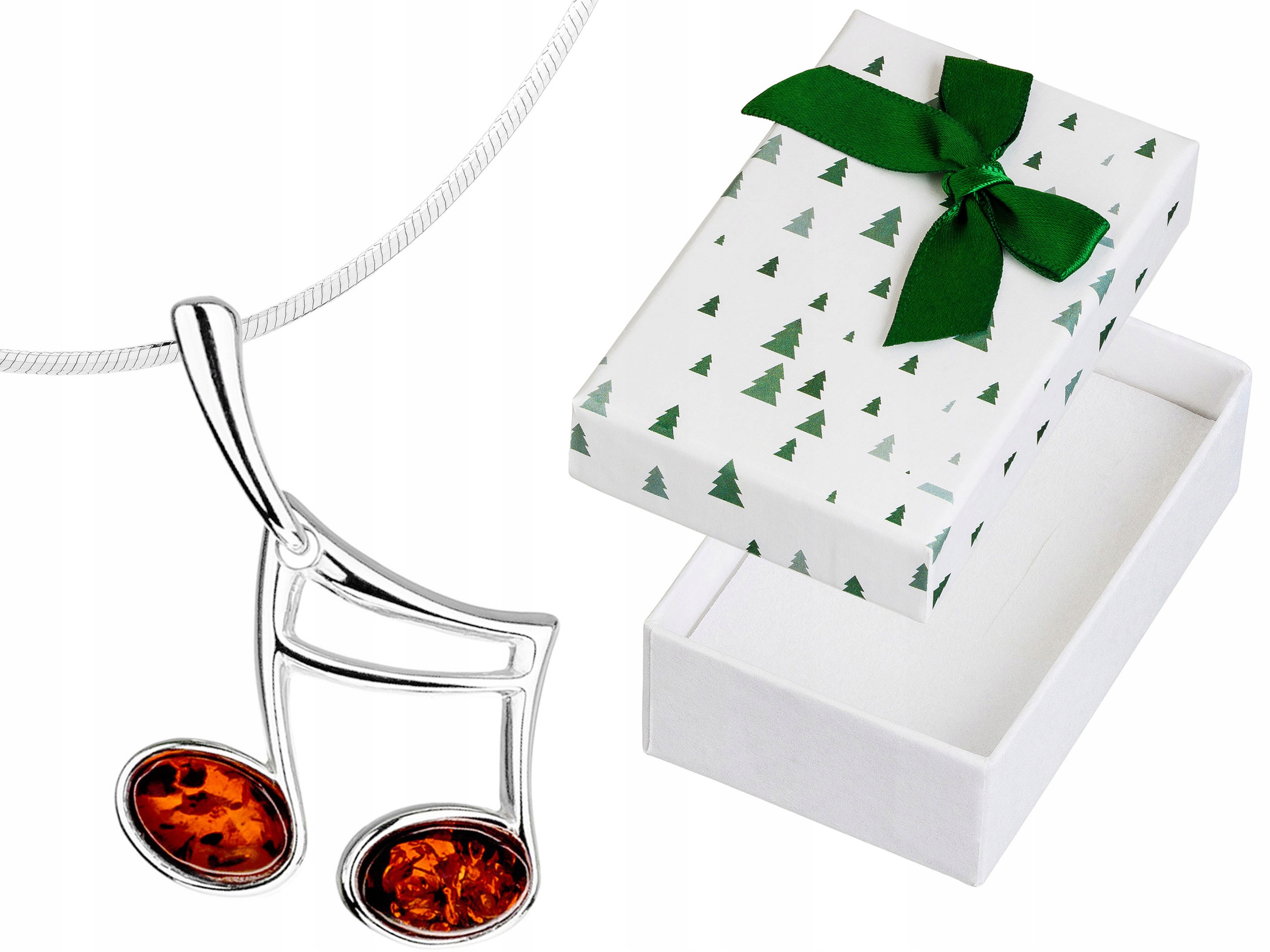 Krátký Stříbrný Dámský Náhrdelník Notička Šestnáctka s Jantarem Choker 38 cm