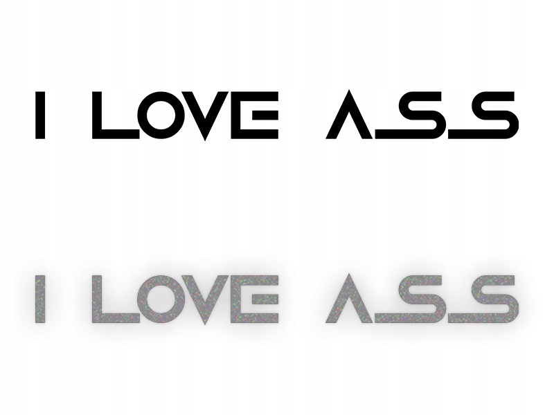 I LOVE ASS - Naklejka na samochód na auto - ODBLAS