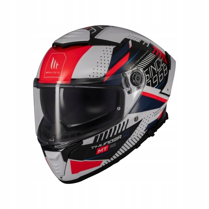 Mt Thunder 4 Sv Luminence A7 Biela Modrá Červená Motocyklová Prilba Integrálna