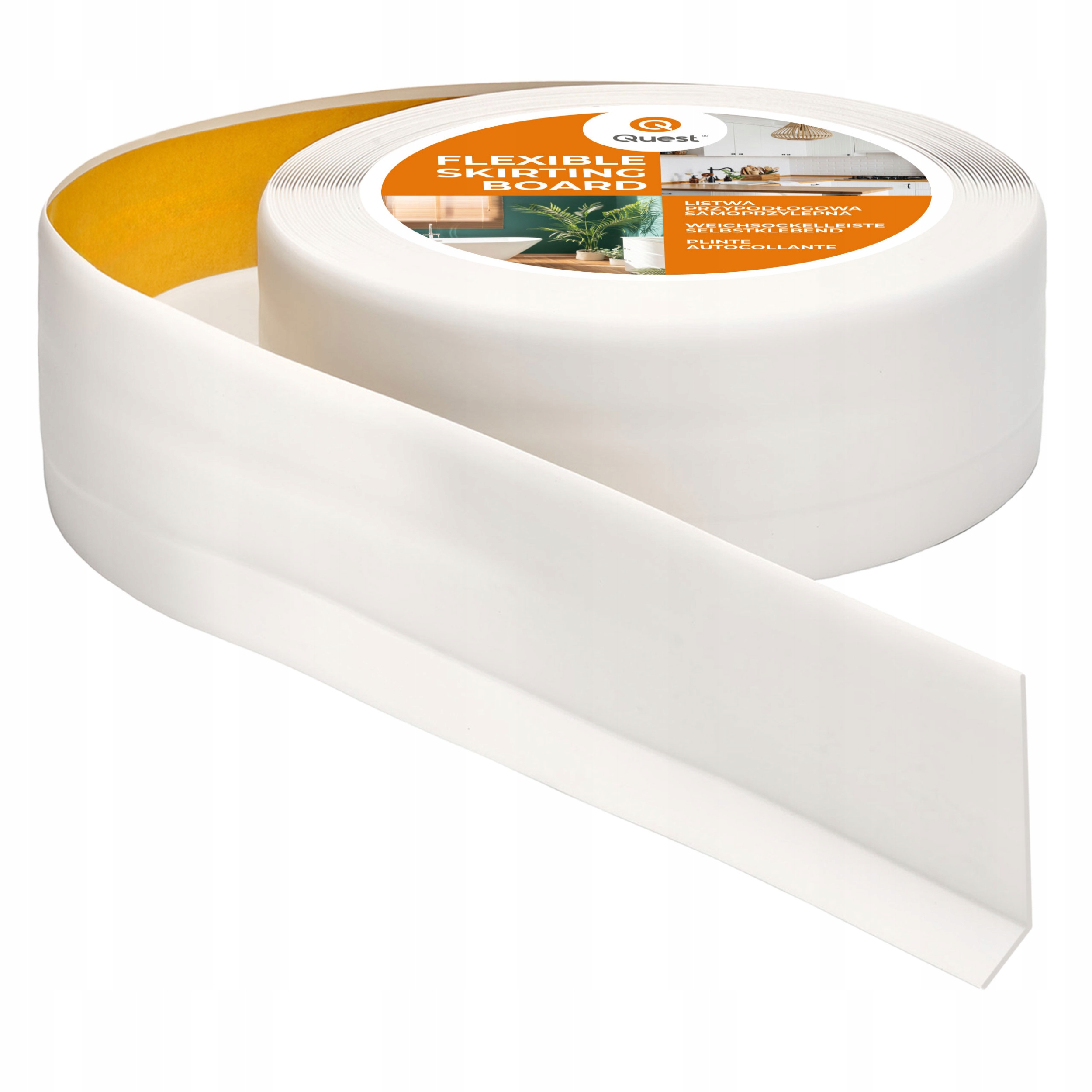 Podlahová lišta samolepicí Pvc 50x20 bílá 25 m| pružná