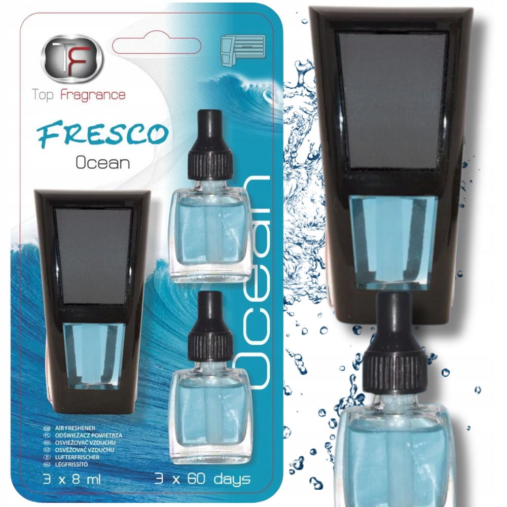 Zapach do samochodu kratki nawiewu Długotrwały 3 x 60dni Fresco 3w1 Ocean