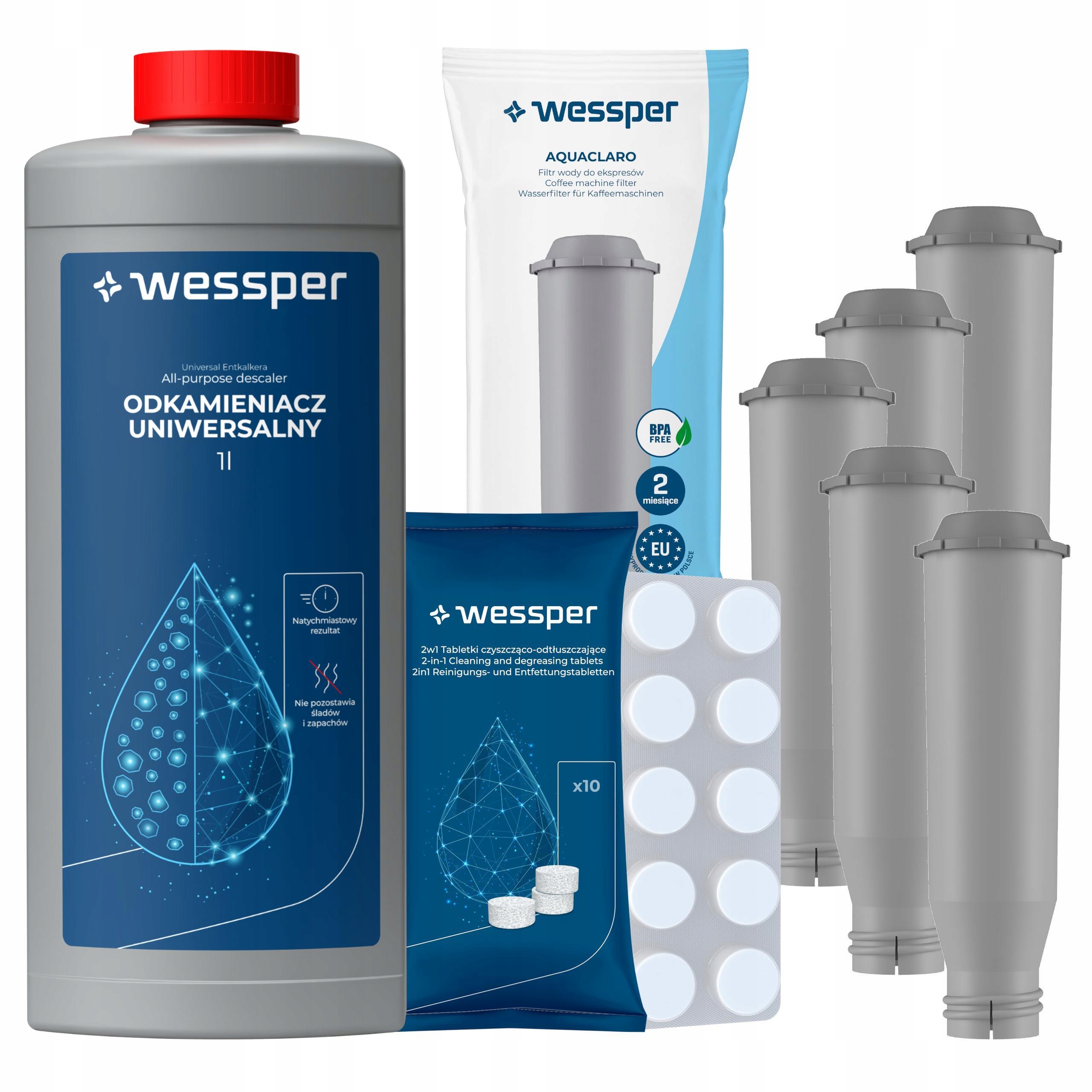 5 x Filtr vody do kávovaru Krups Odvápňovač 1 l Čisticí tablety