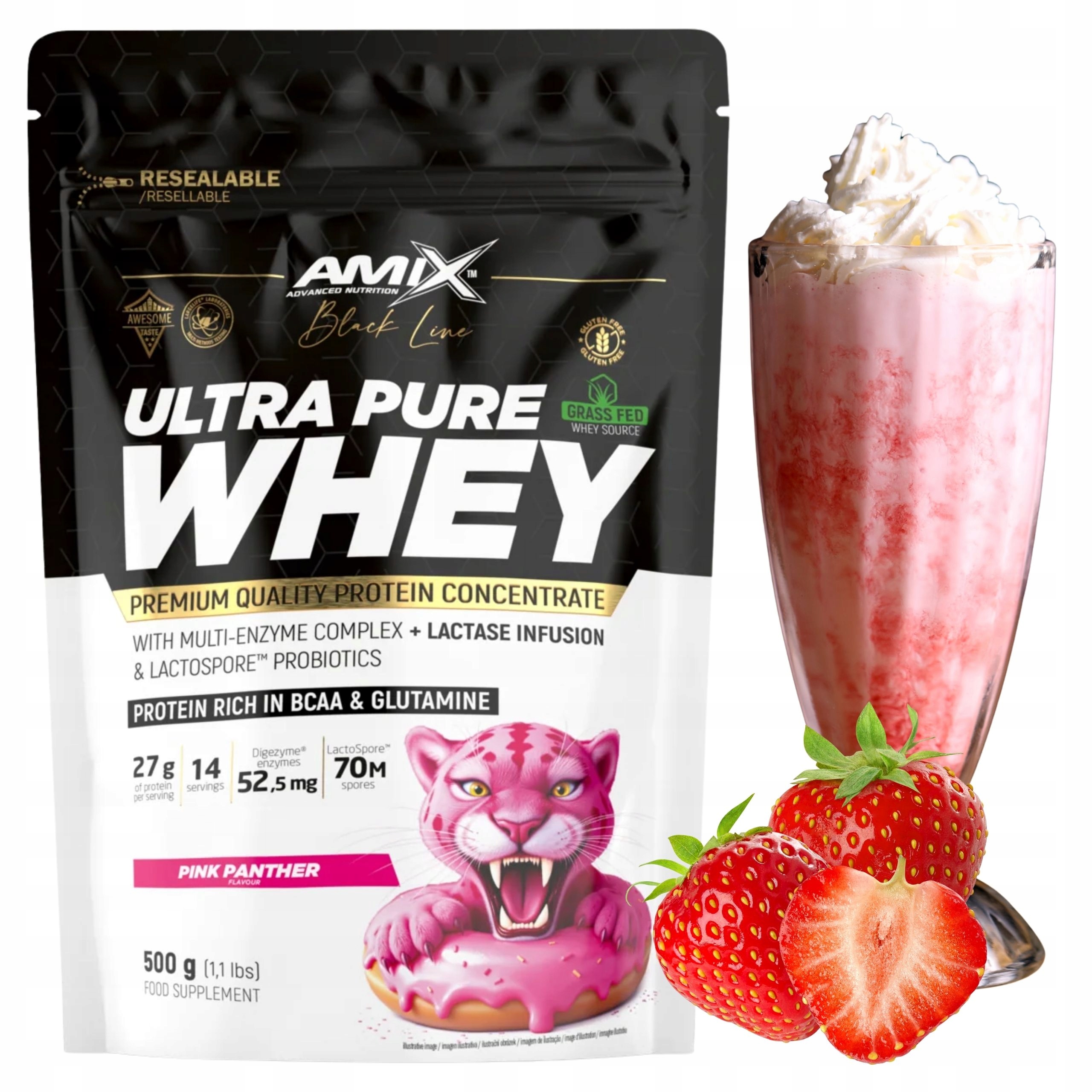 Syrovátkový Koncentrát Wpc Protein Ultra Pure Whey Jahoda 500 g
