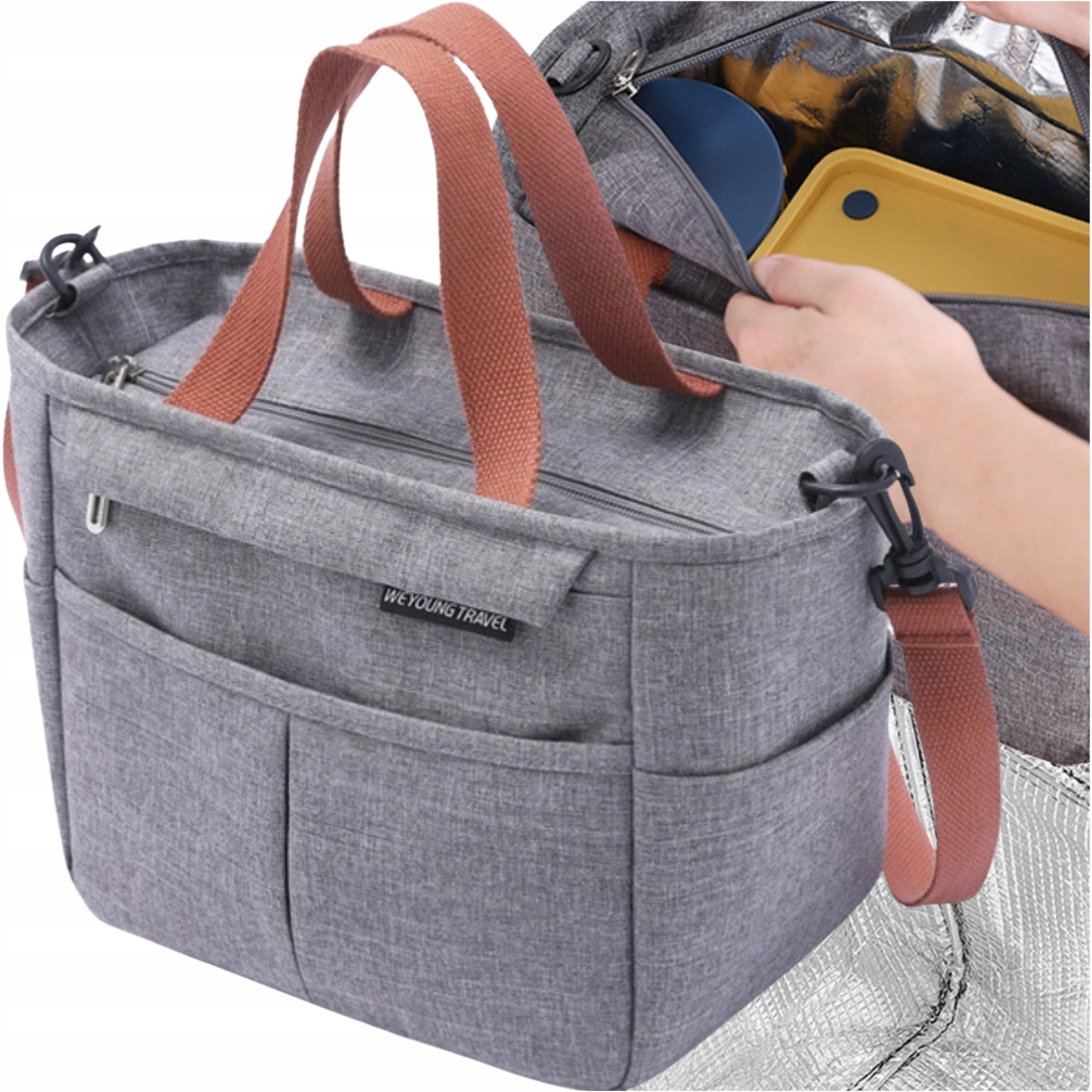 Torba ŚNIADANIOWA Termiczna duża na śniadanie jedzenie napoje LUNCH BOX Marka inna marka