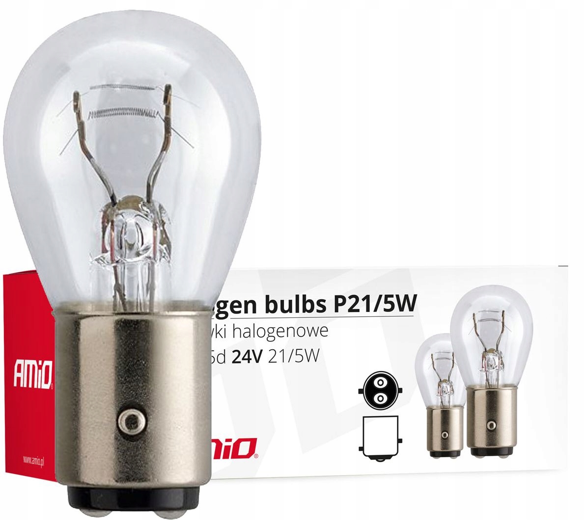 Żarówka samochodowa halogenowa 24V P21/5W BAY15D 21W/5W, 1 sztuka 01007