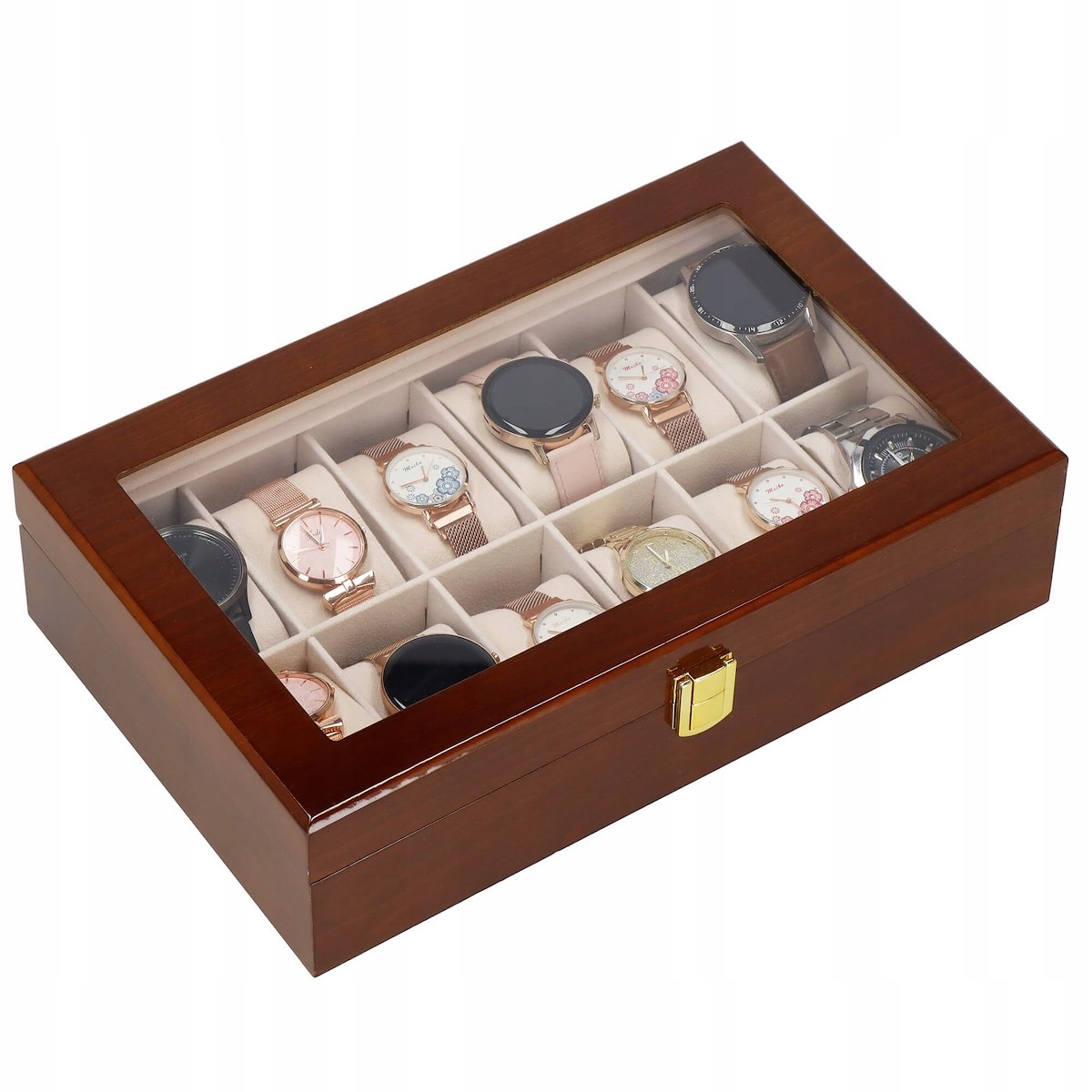 ORGANIZER SZKATUŁKA ETUI NA ZEGARKI 12szt BIŻUTERIĘ PUDEŁKO ELEGANCKIE Płeć uniseks