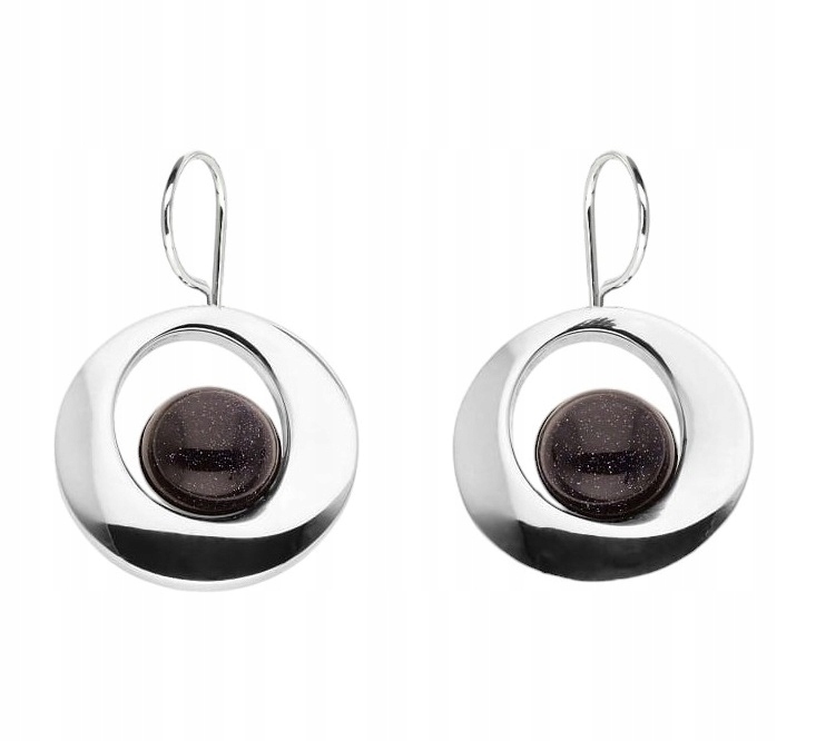 Stříbrné náušnice Ag 925 oxidované s kameny SG-371-KB-S-P