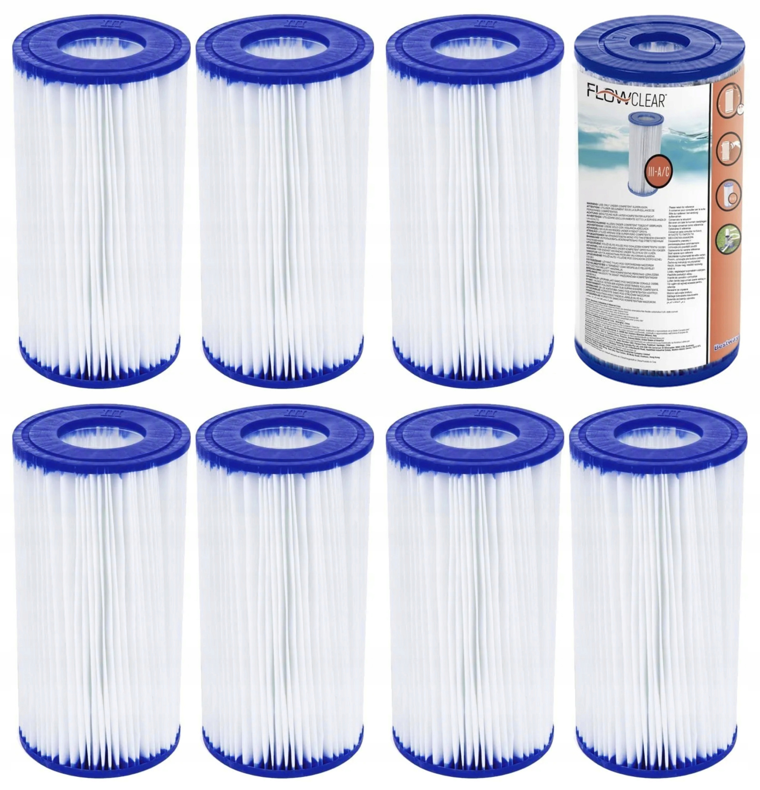 8 X Filtry Filtrační čerpadla Filtrační vložka Bazén Bestway III 58012